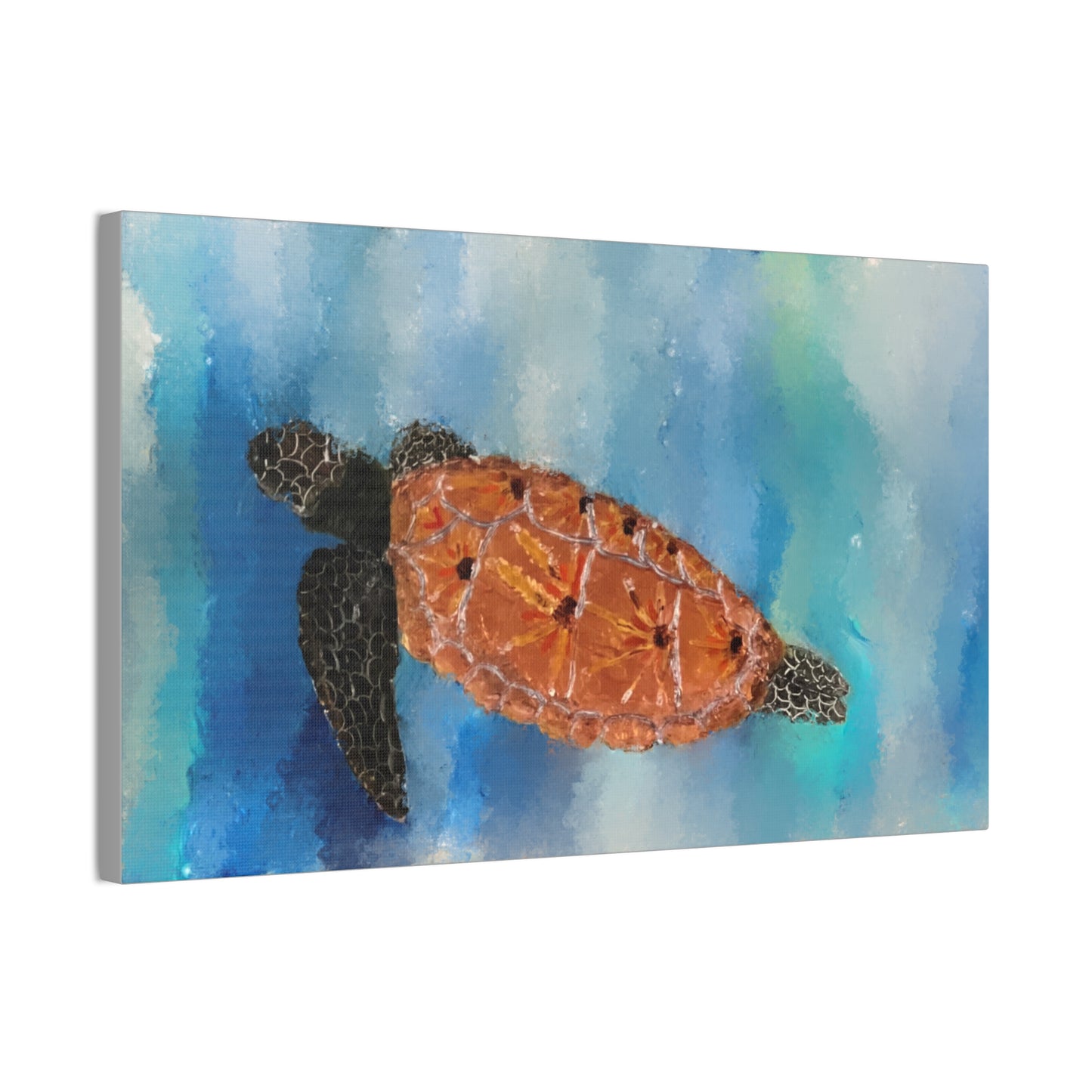 Ocean Wanderer: Tranquil Sea Turtle stretched canvas print