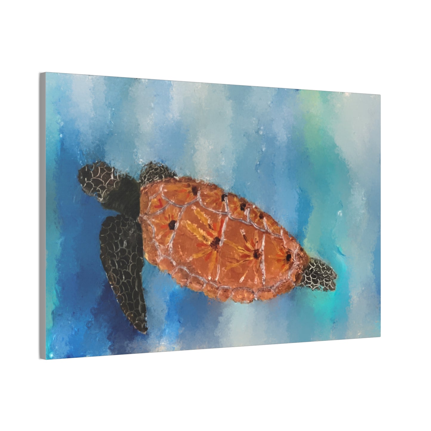 Ocean Wanderer: Tranquil Sea Turtle stretched canvas print