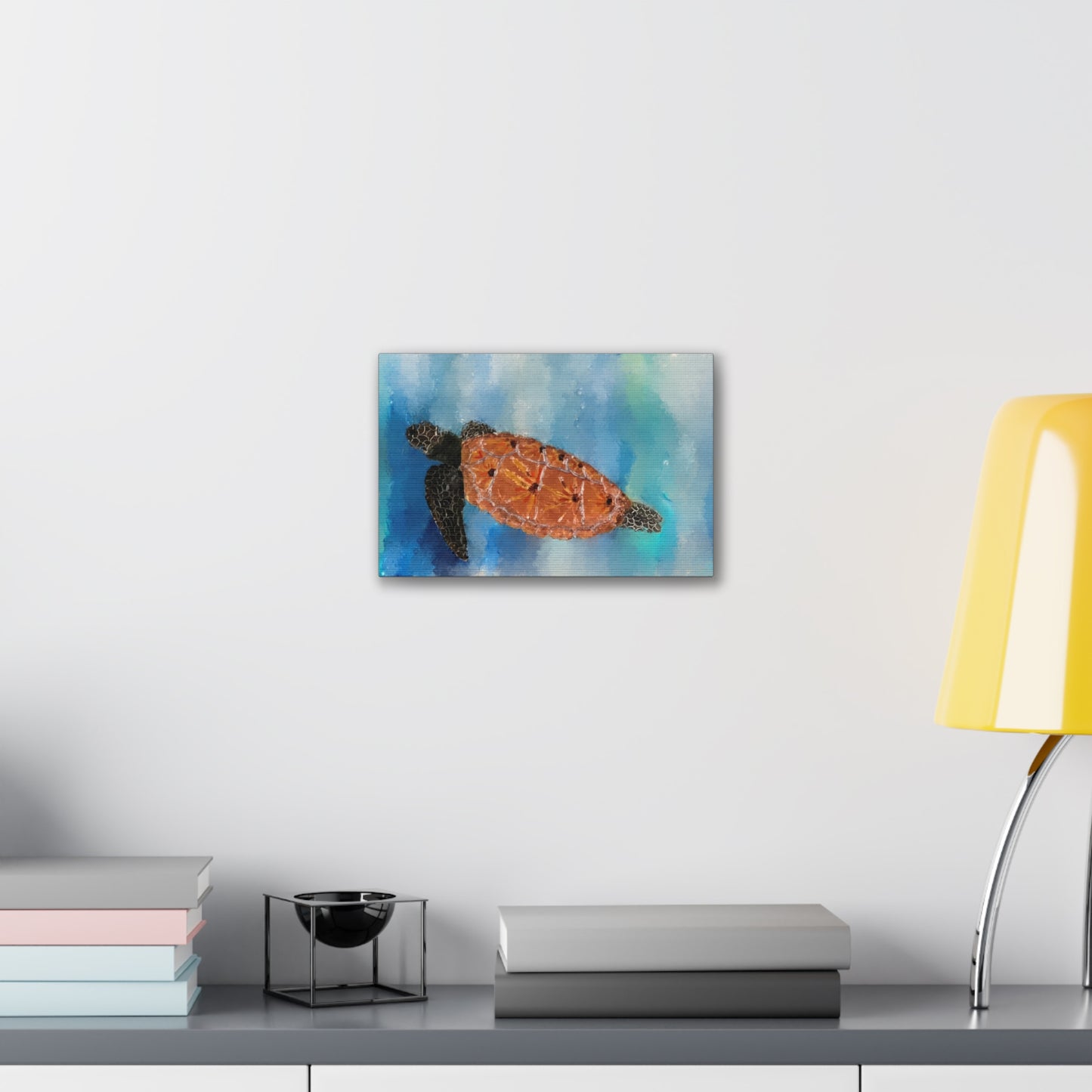 Ocean Wanderer: Tranquil Sea Turtle stretched canvas print