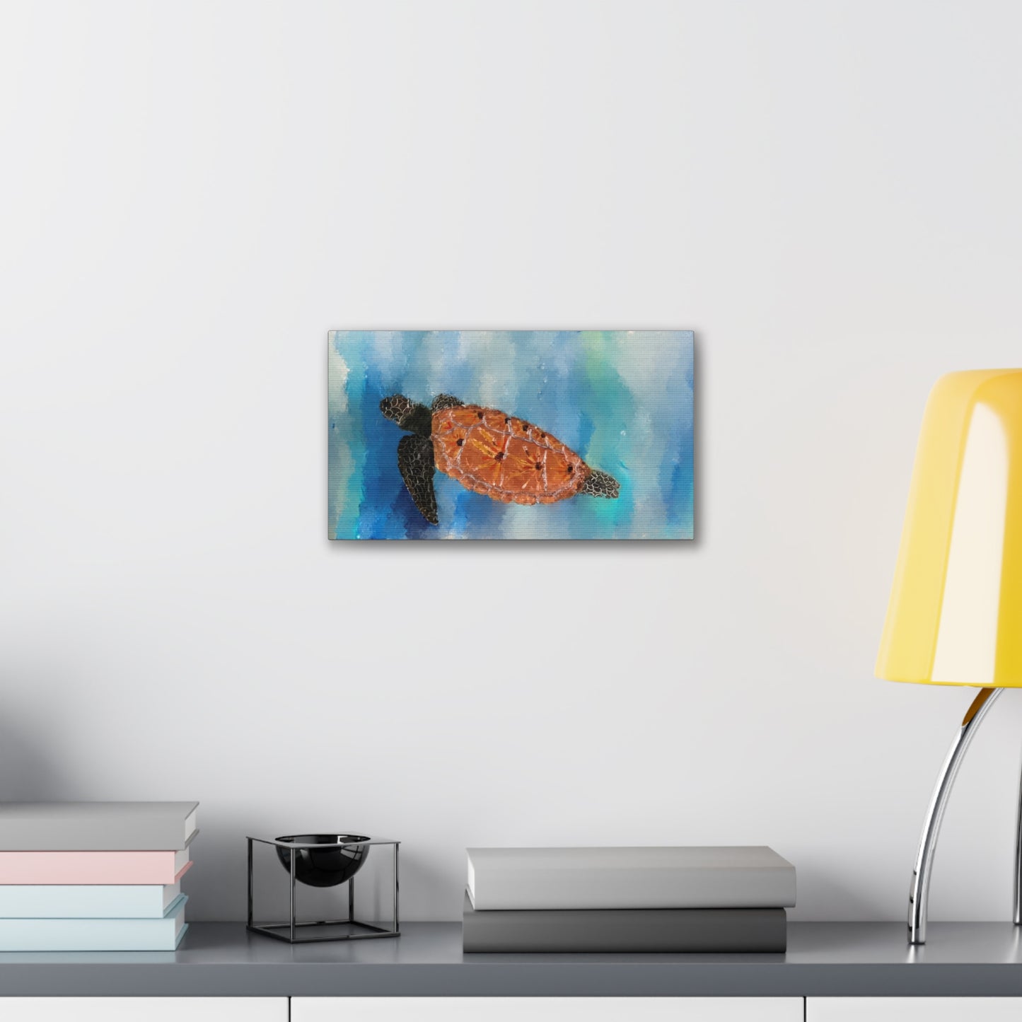 Ocean Wanderer: Tranquil Sea Turtle stretched canvas print