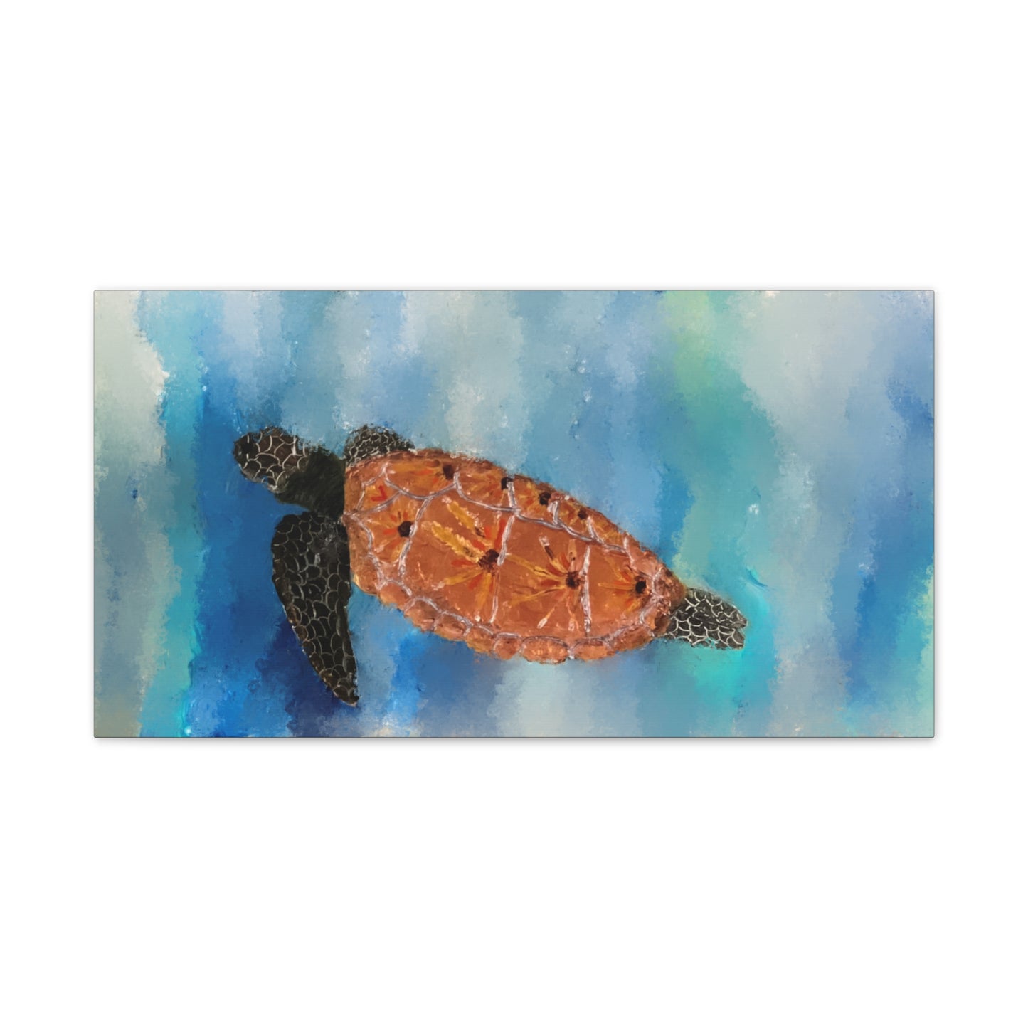 Ocean Wanderer: Tranquil Sea Turtle stretched canvas print