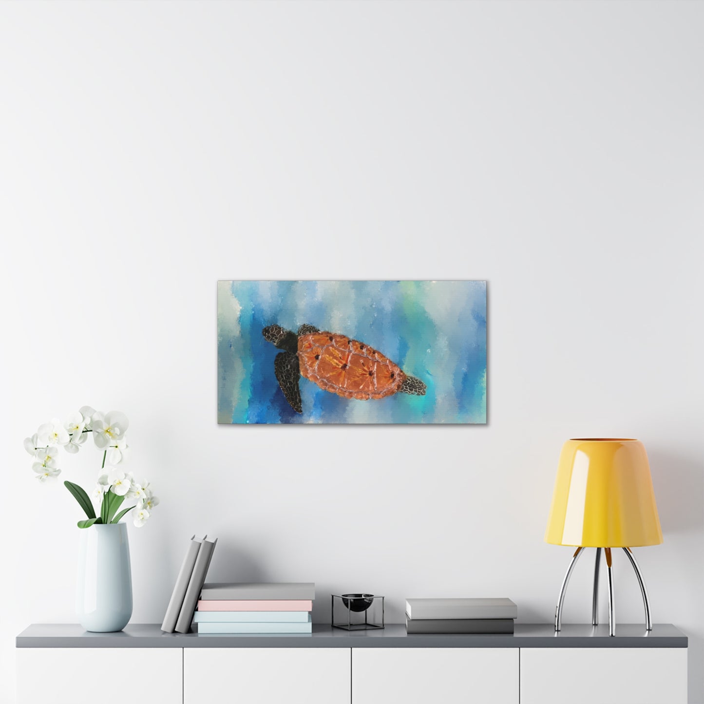 Ocean Wanderer: Tranquil Sea Turtle stretched canvas print