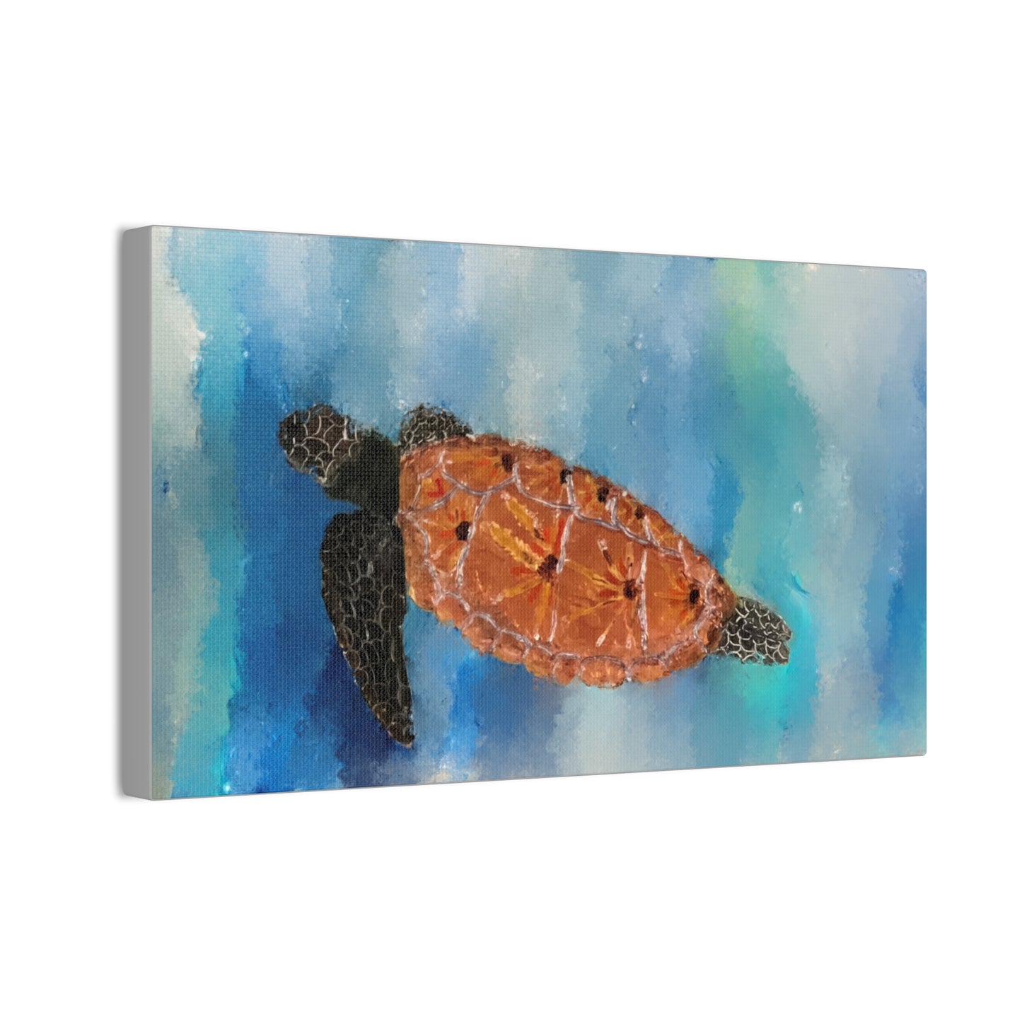 Ocean Wanderer: Tranquil Sea Turtle stretched canvas print