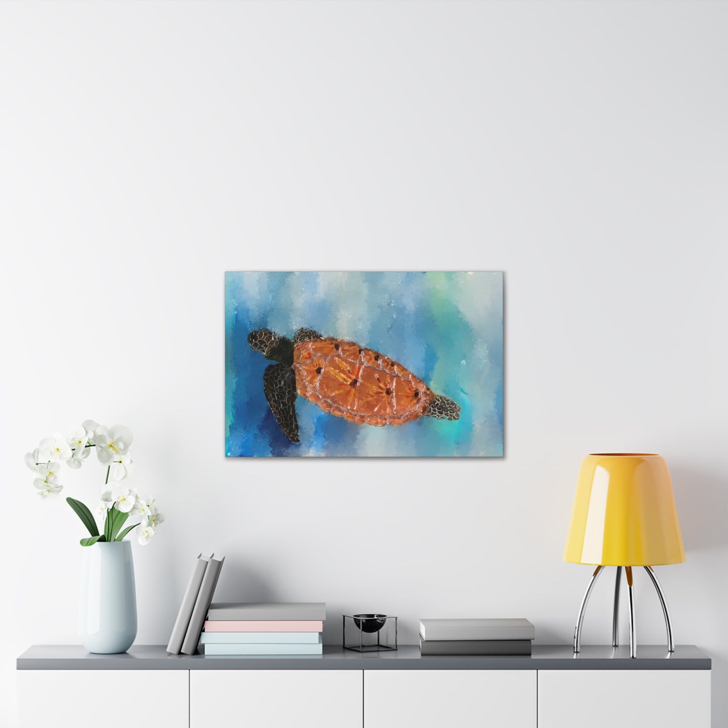 Ocean Wanderer: Tranquil Sea Turtle stretched canvas print