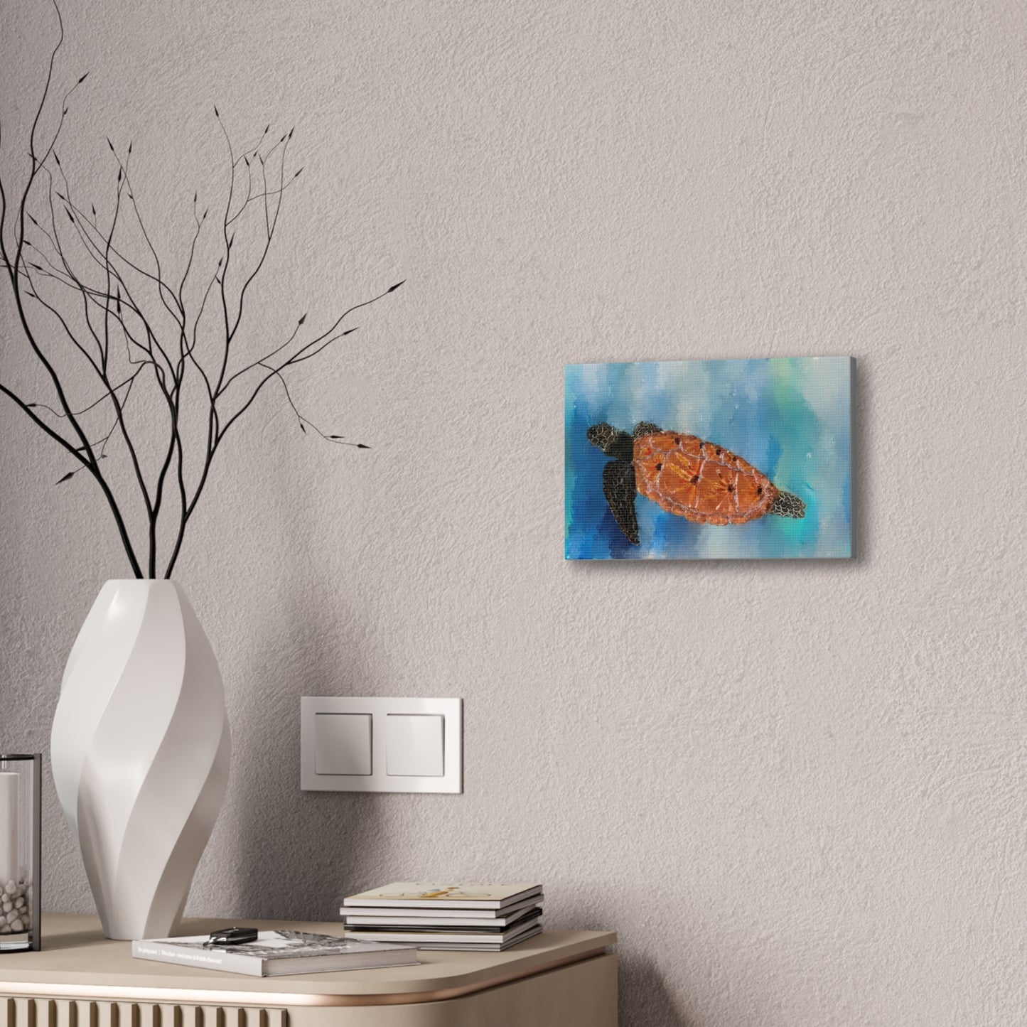 Ocean Wanderer: Tranquil Sea Turtle stretched canvas print