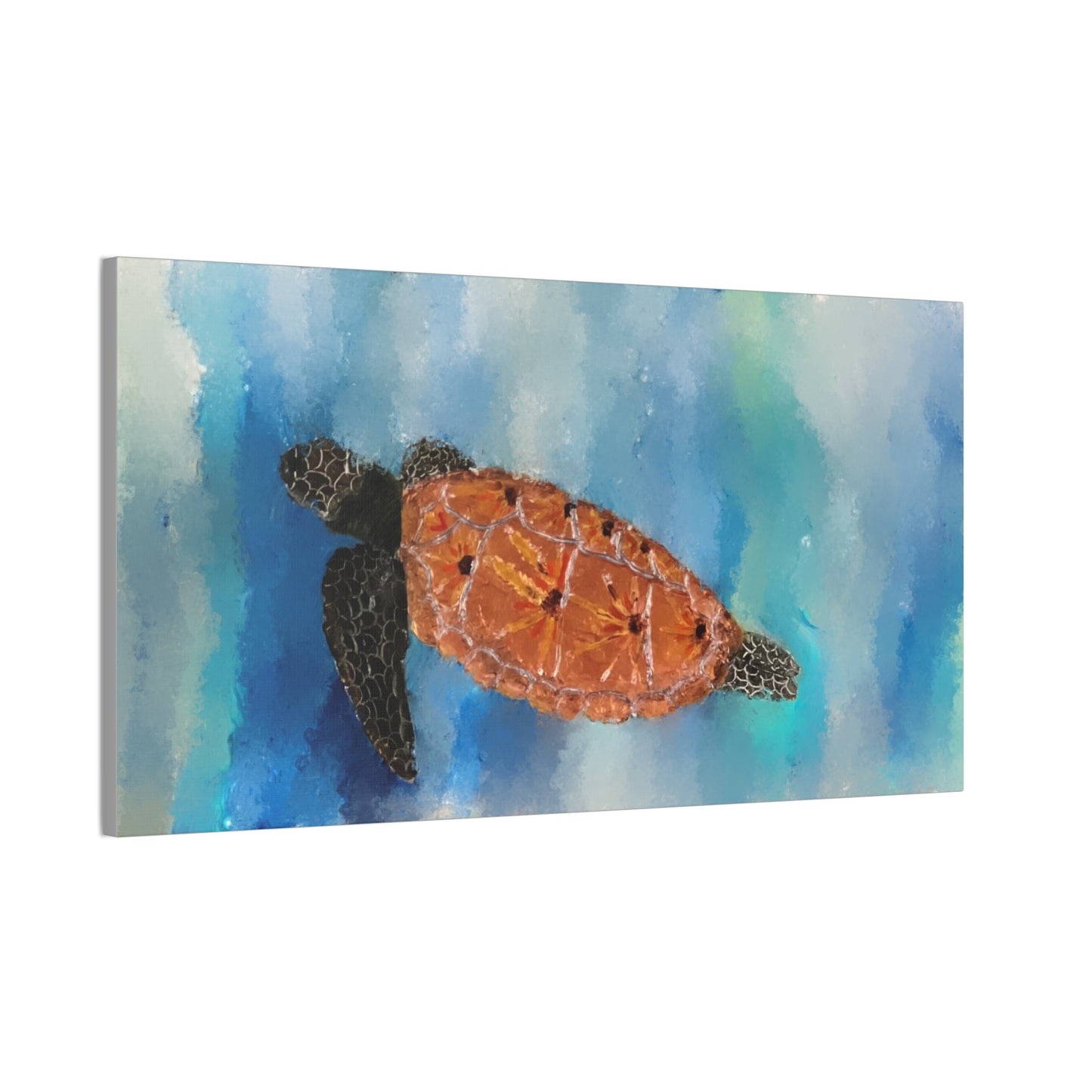 Ocean Wanderer: Tranquil Sea Turtle stretched canvas print