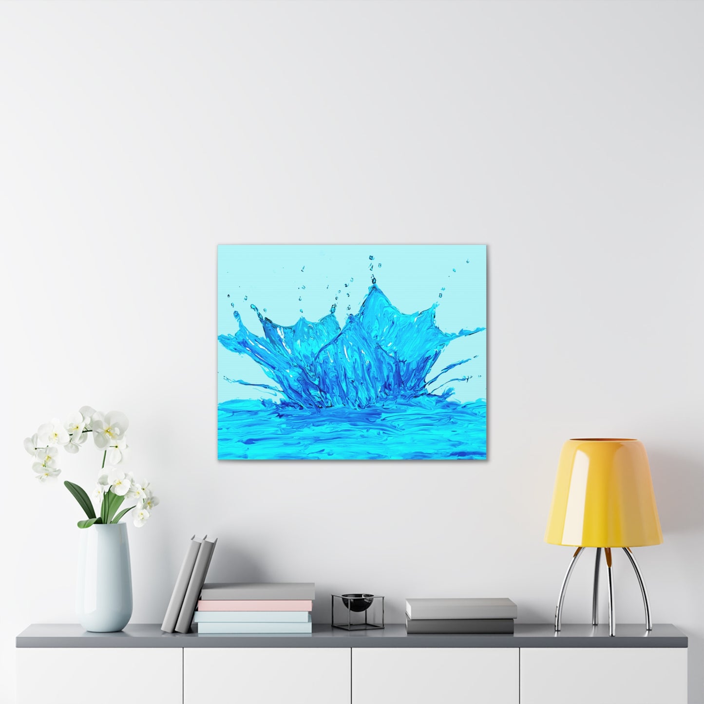 Splash of Life: Dynamic Water in Motion stretched canvas print