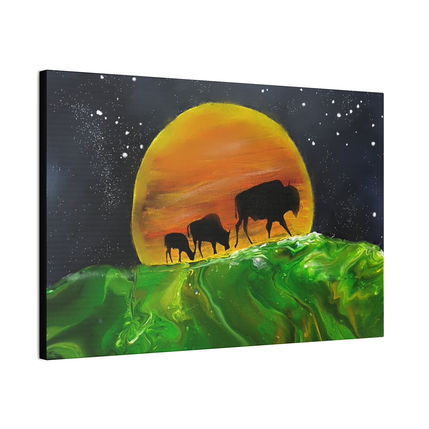 Majestic Bison Journey stretched canvas print