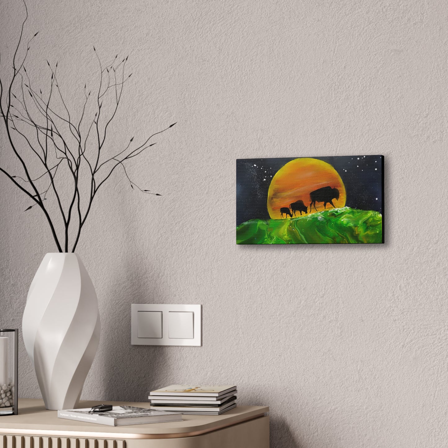 Majestic Bison Journey stretched canvas print