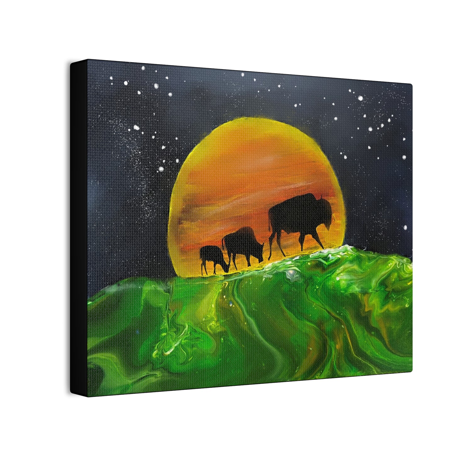 Majestic Bison Journey stretched canvas print