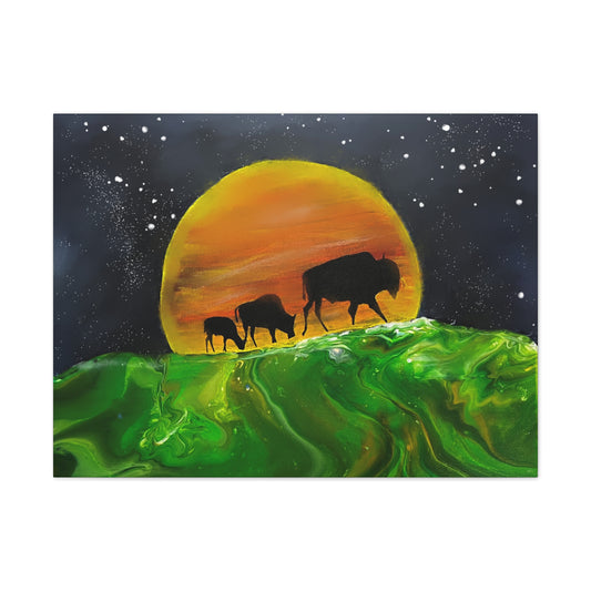 Majestic Bison Journey stretched canvas print