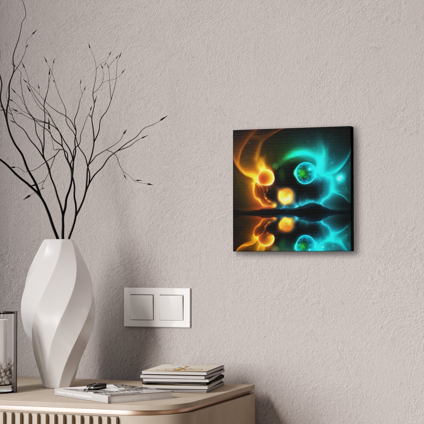 Aurora Harmony: Dance of Northern Lights Stretched Canvas Print