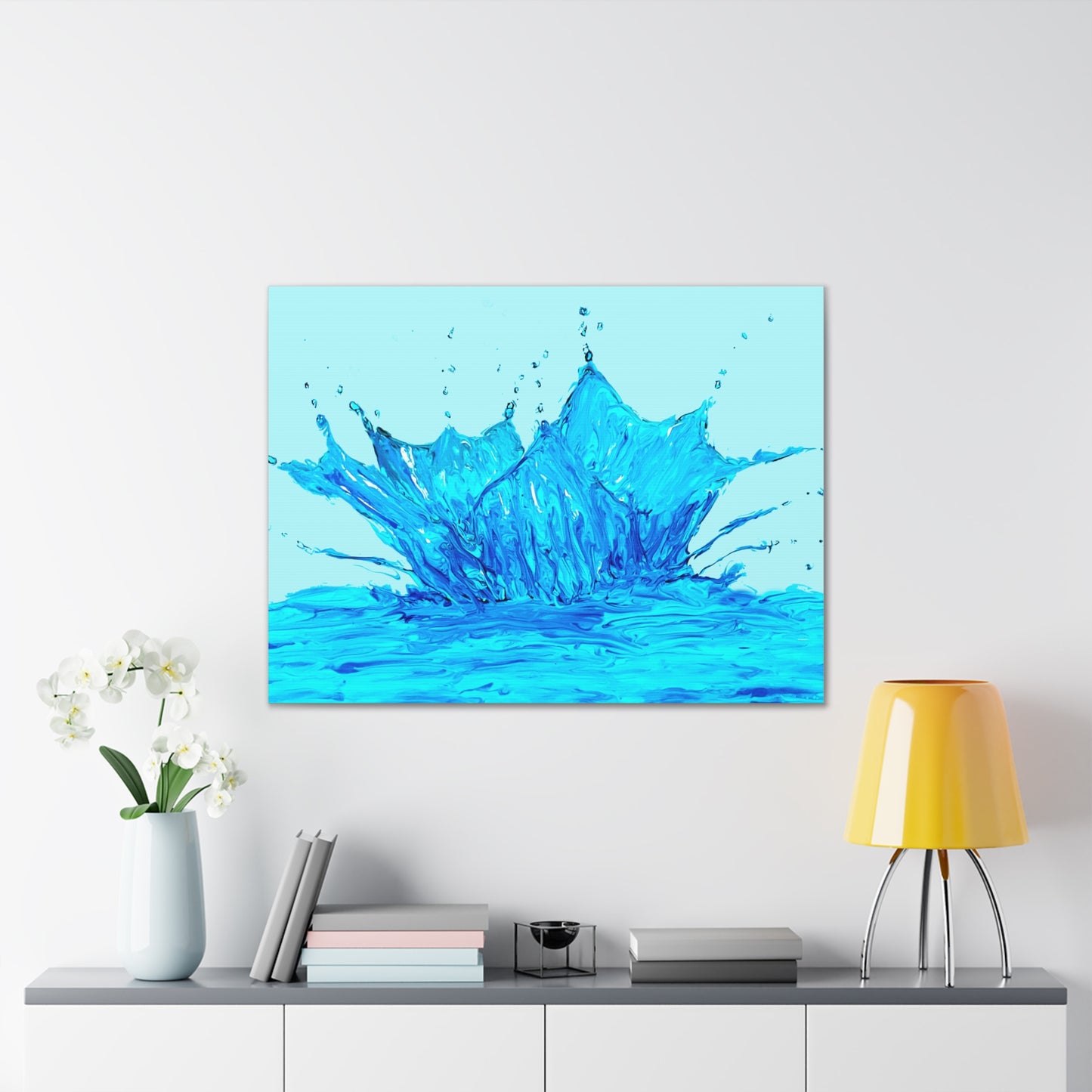 Splash of Life: Dynamic Water in Motion stretched canvas print