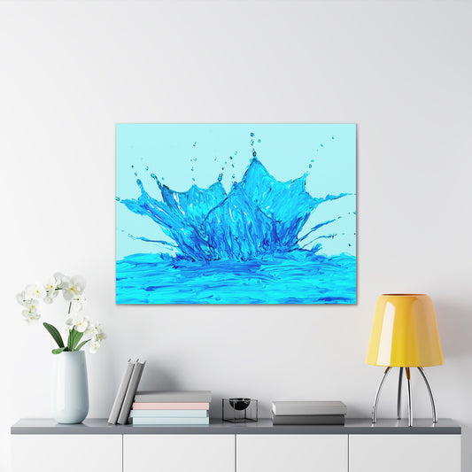 Splash of Life: Dynamic Water in Motion stretched canvas print