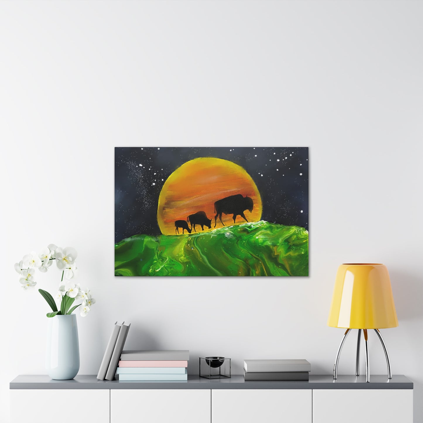 Majestic Bison Journey stretched canvas print