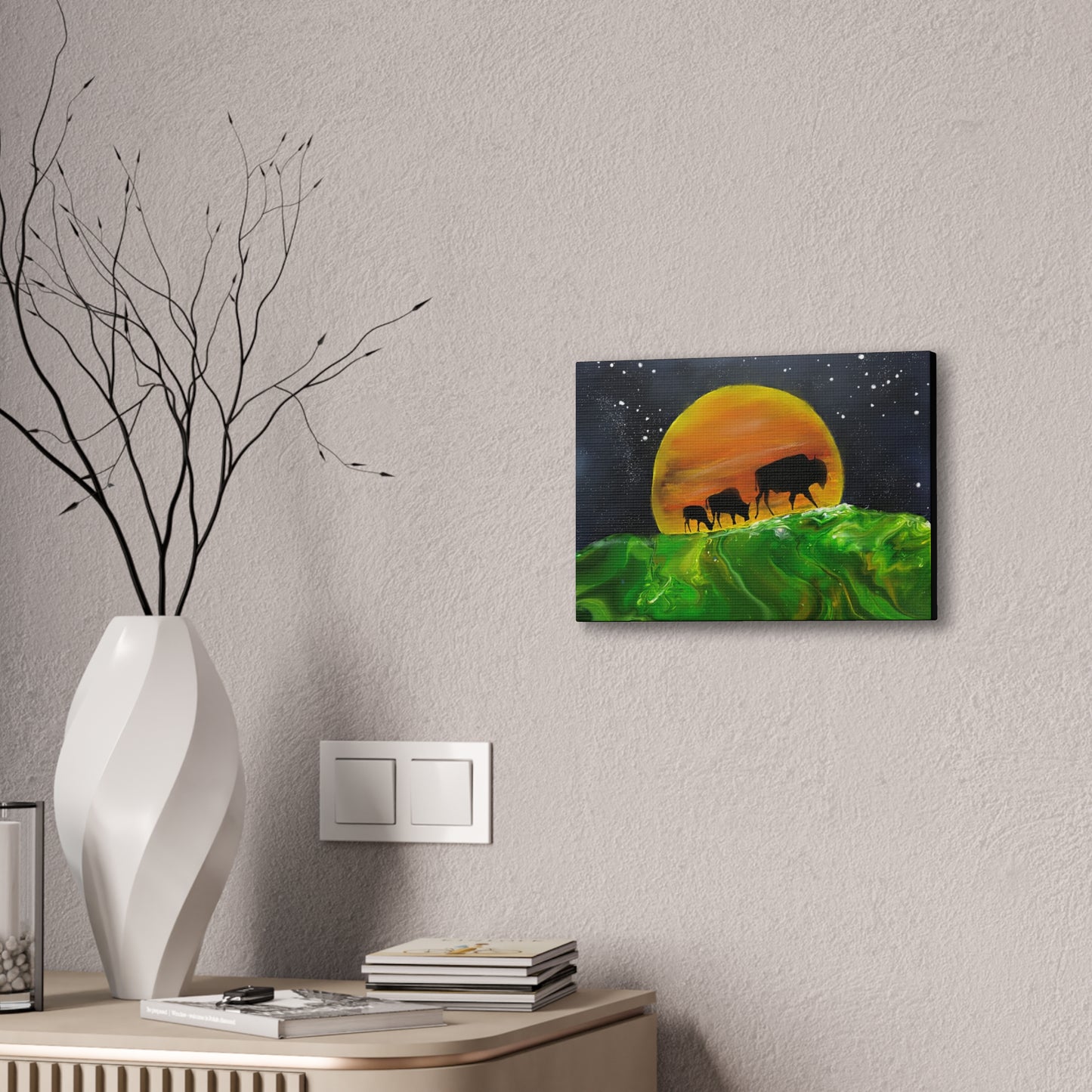 Majestic Bison Journey stretched canvas print