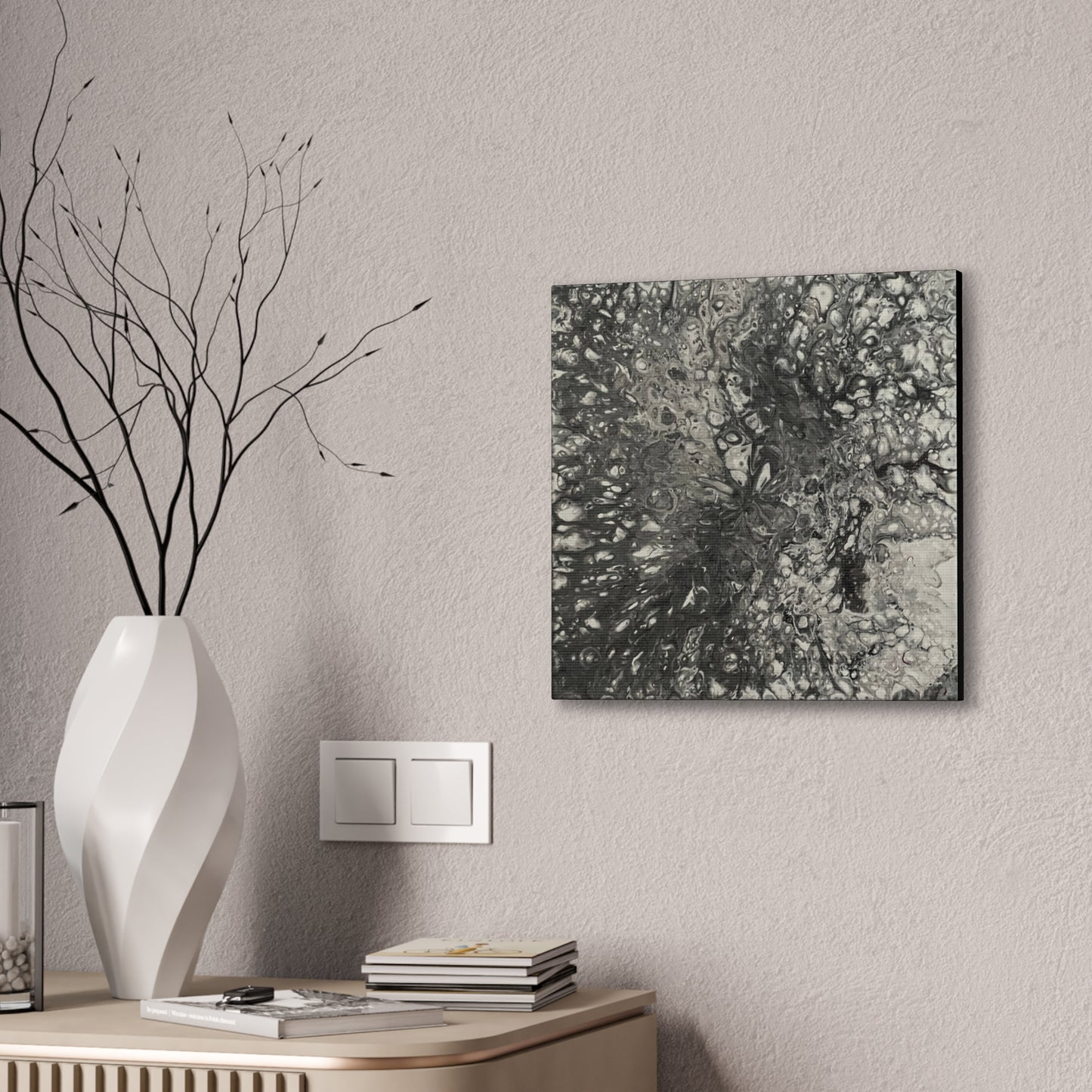 Monochrome Whirl Canvas