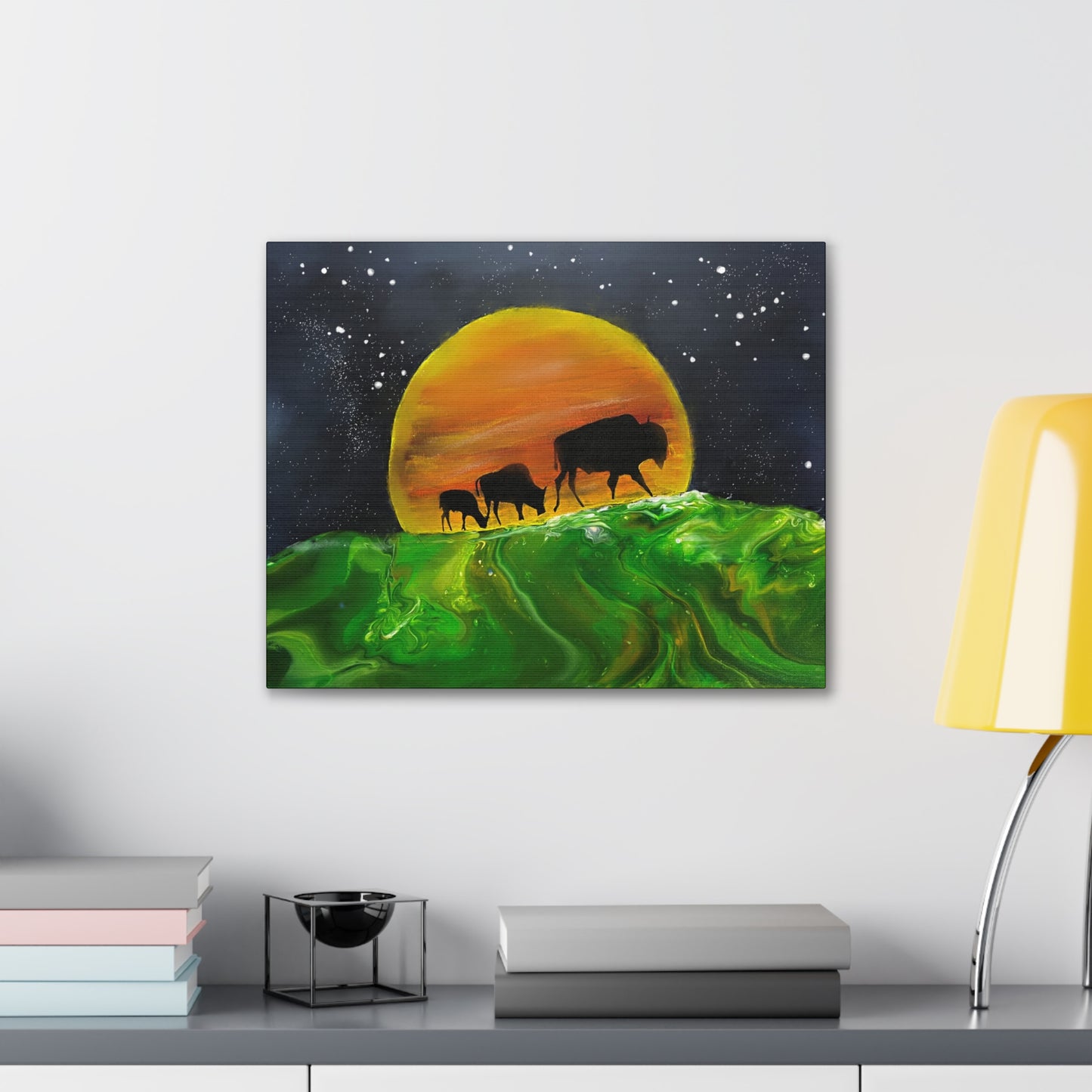 Majestic Bison Journey stretched canvas print