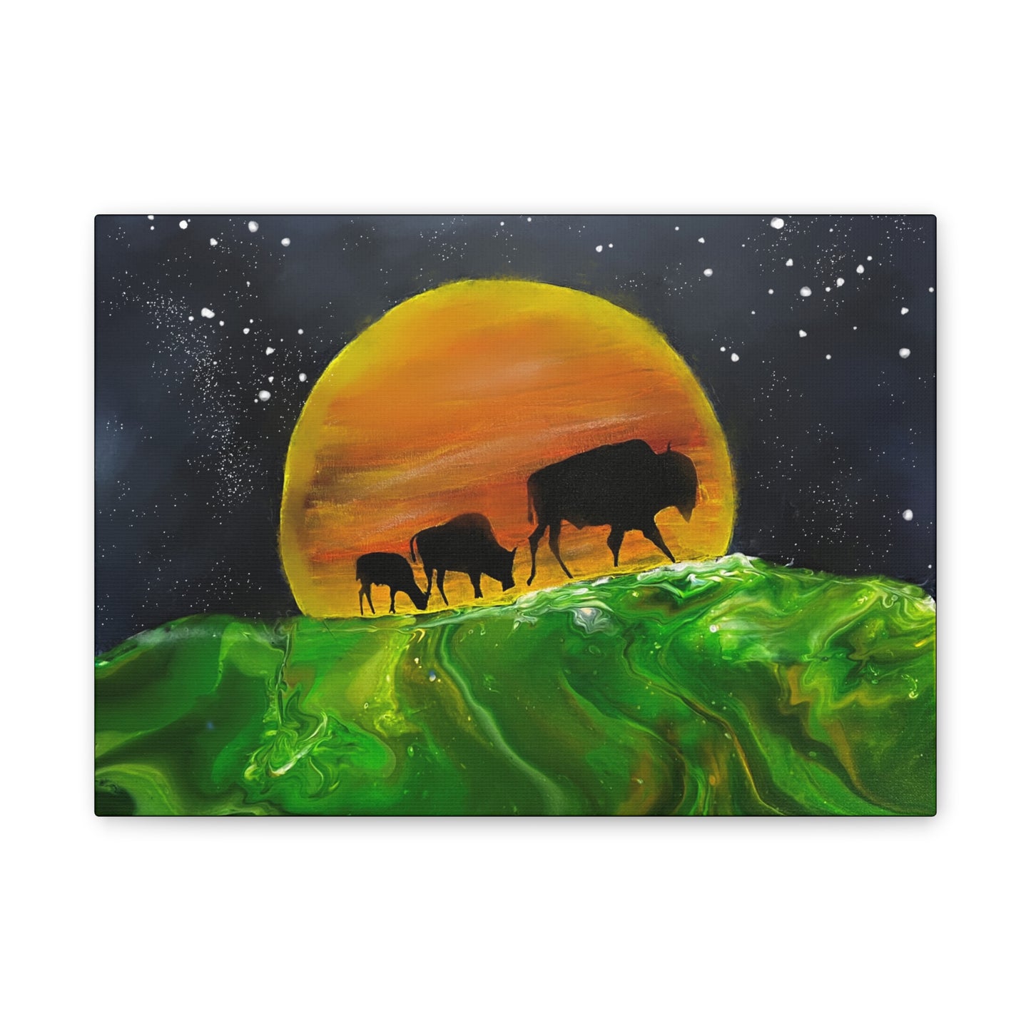 Majestic Bison Journey stretched canvas print