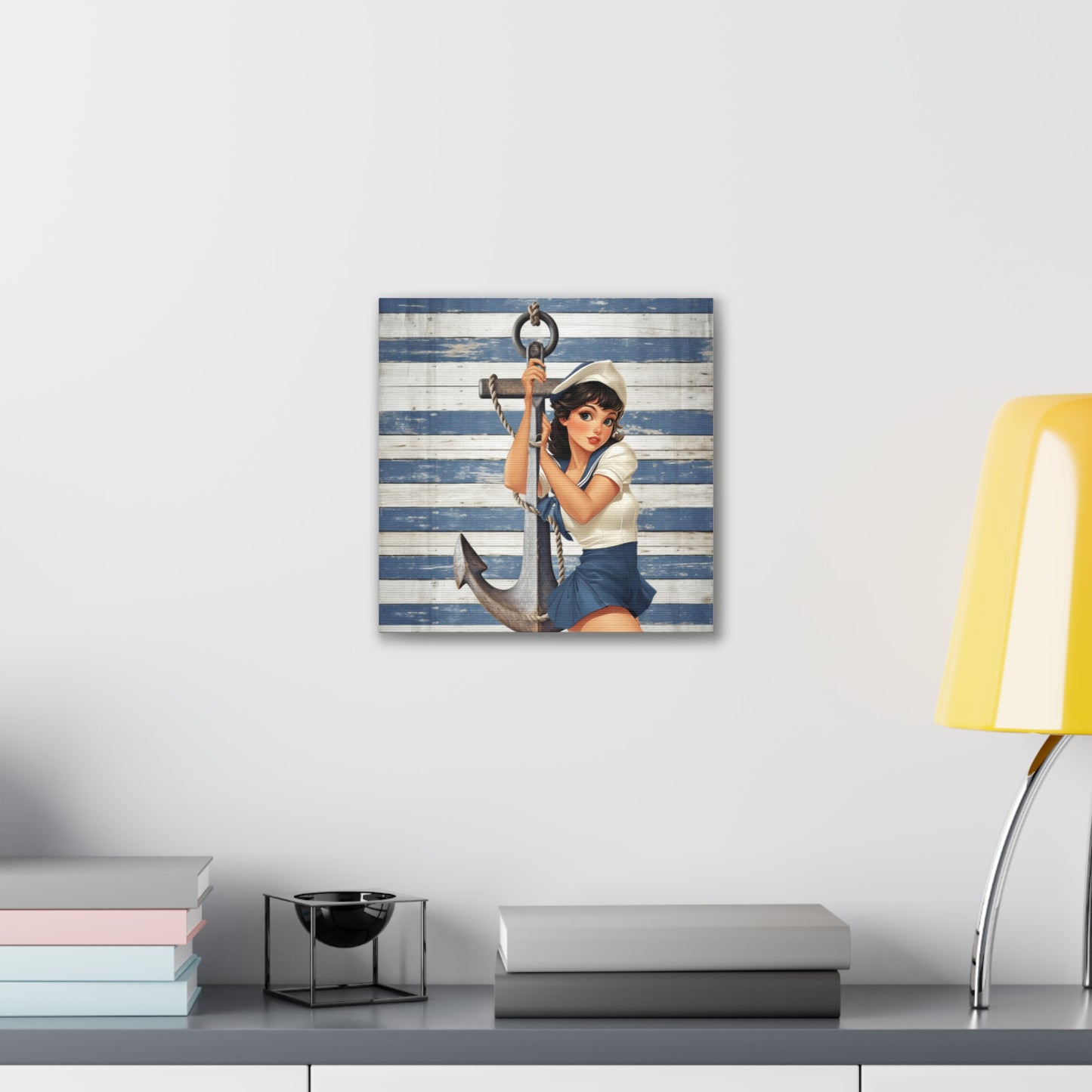 Nautical Pin-Up: Vintage Sailor Charm Stretched Canvas Print