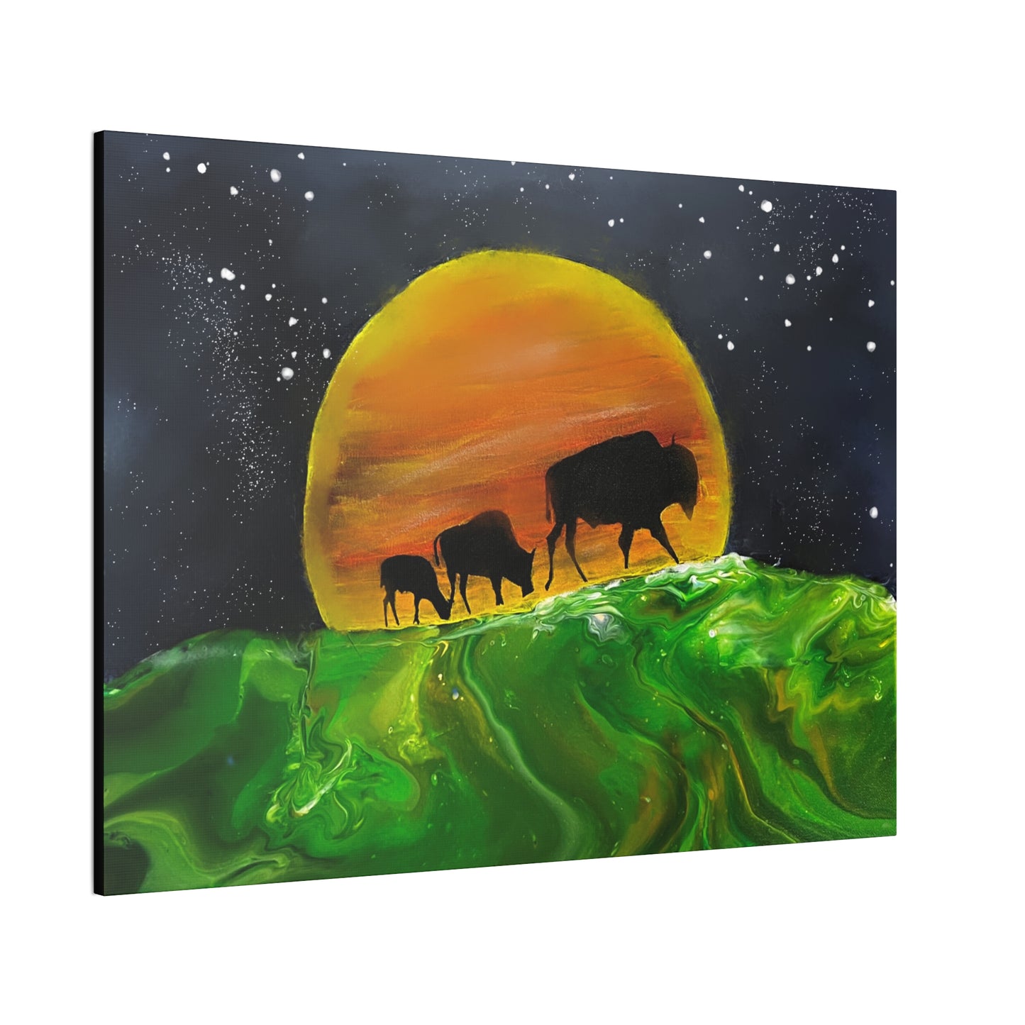 Majestic Bison Journey stretched canvas print