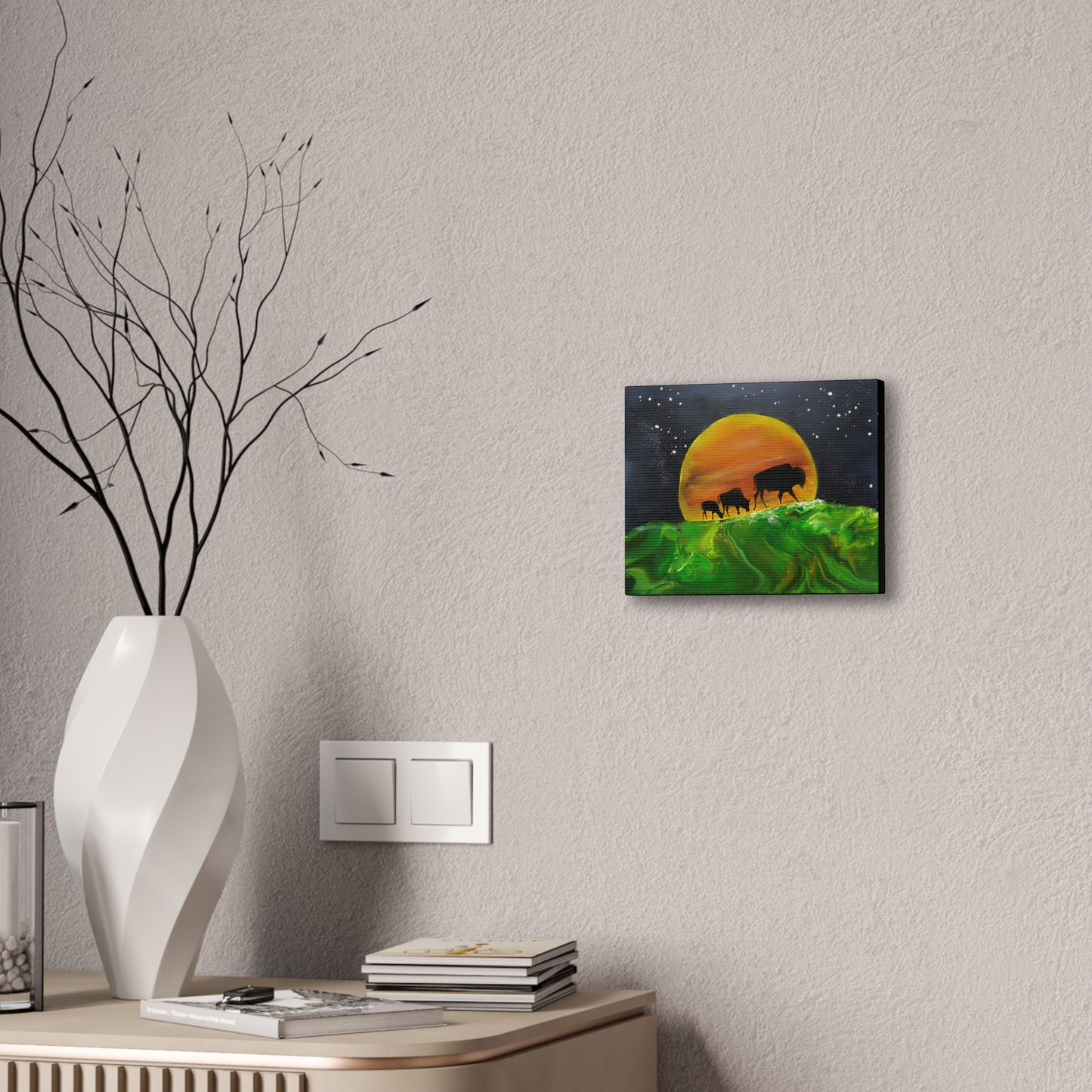 Majestic Bison Journey stretched canvas print