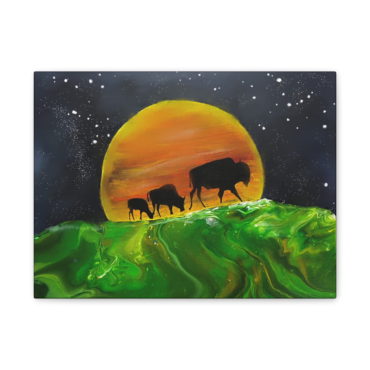 Majestic Bison Journey stretched canvas print