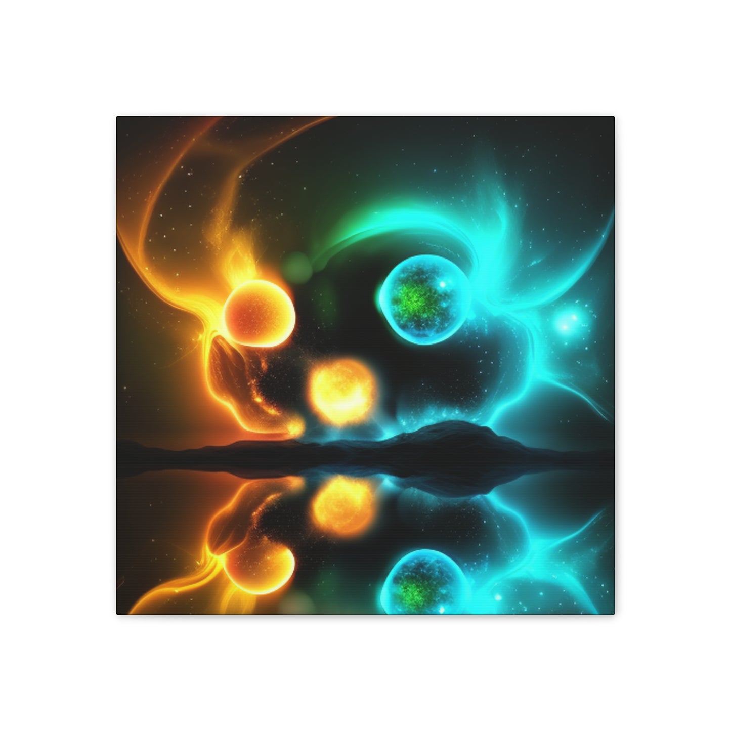 Aurora Harmony: Dance of Northern Lights Stretched Canvas Print