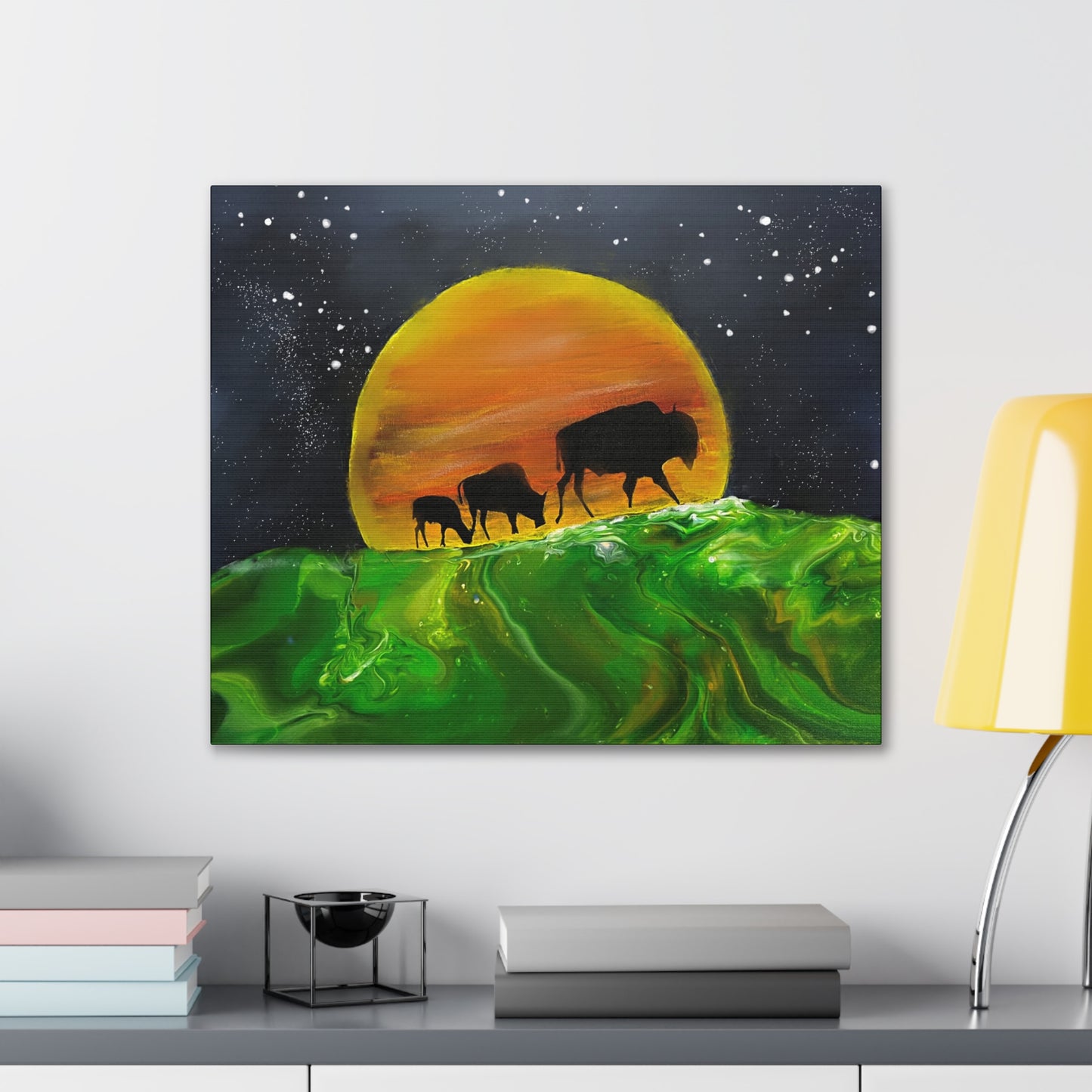 Majestic Bison Journey stretched canvas print