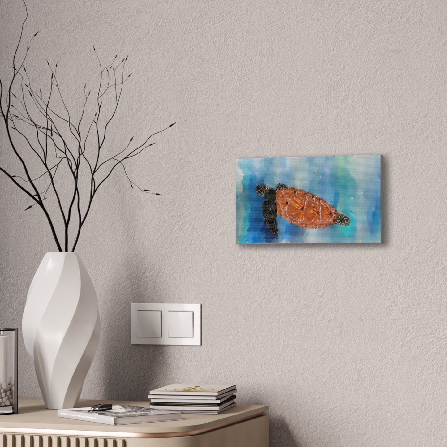 Ocean Wanderer: Tranquil Sea Turtle stretched canvas print