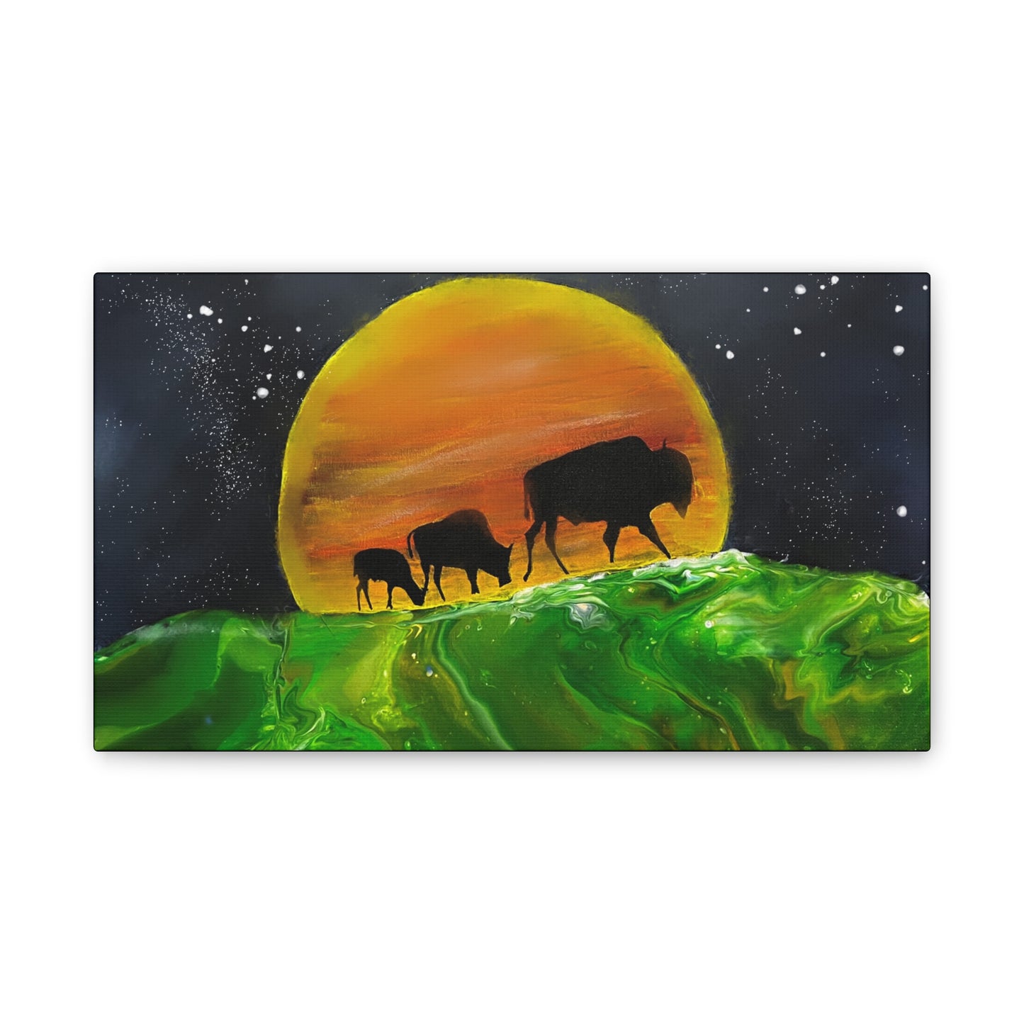 Majestic Bison Journey stretched canvas print