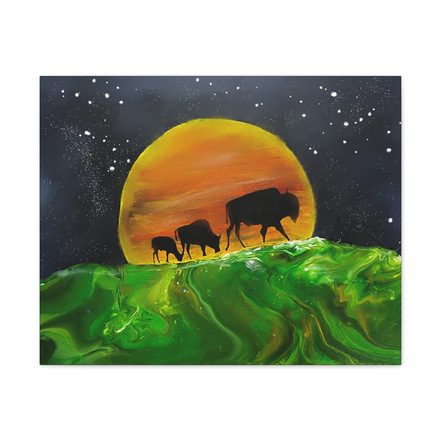 Majestic Bison Journey stretched canvas print