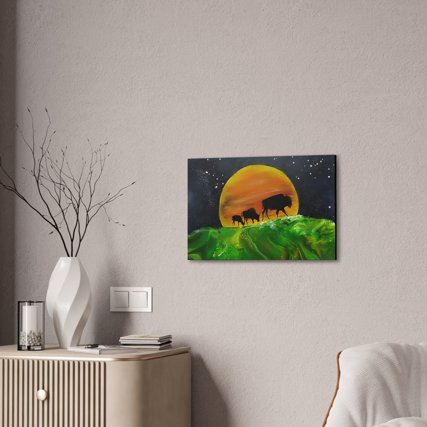 Majestic Bison Journey stretched canvas print