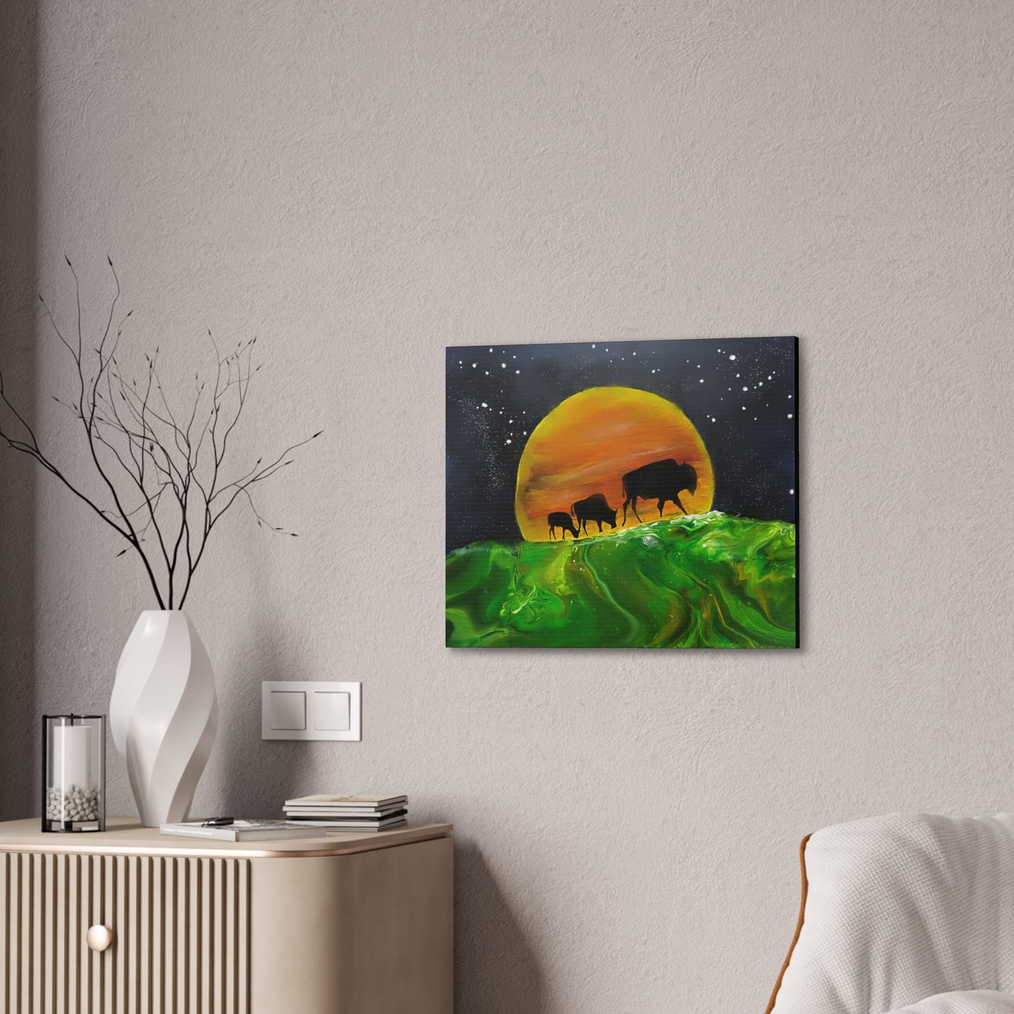 Majestic Bison Journey stretched canvas print