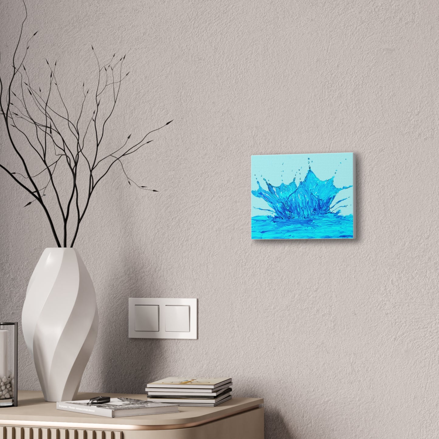 Splash of Life: Dynamic Water in Motion stretched canvas print