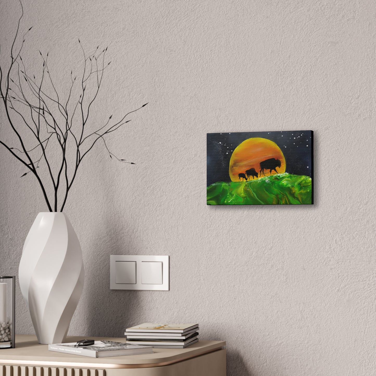 Majestic Bison Journey stretched canvas print