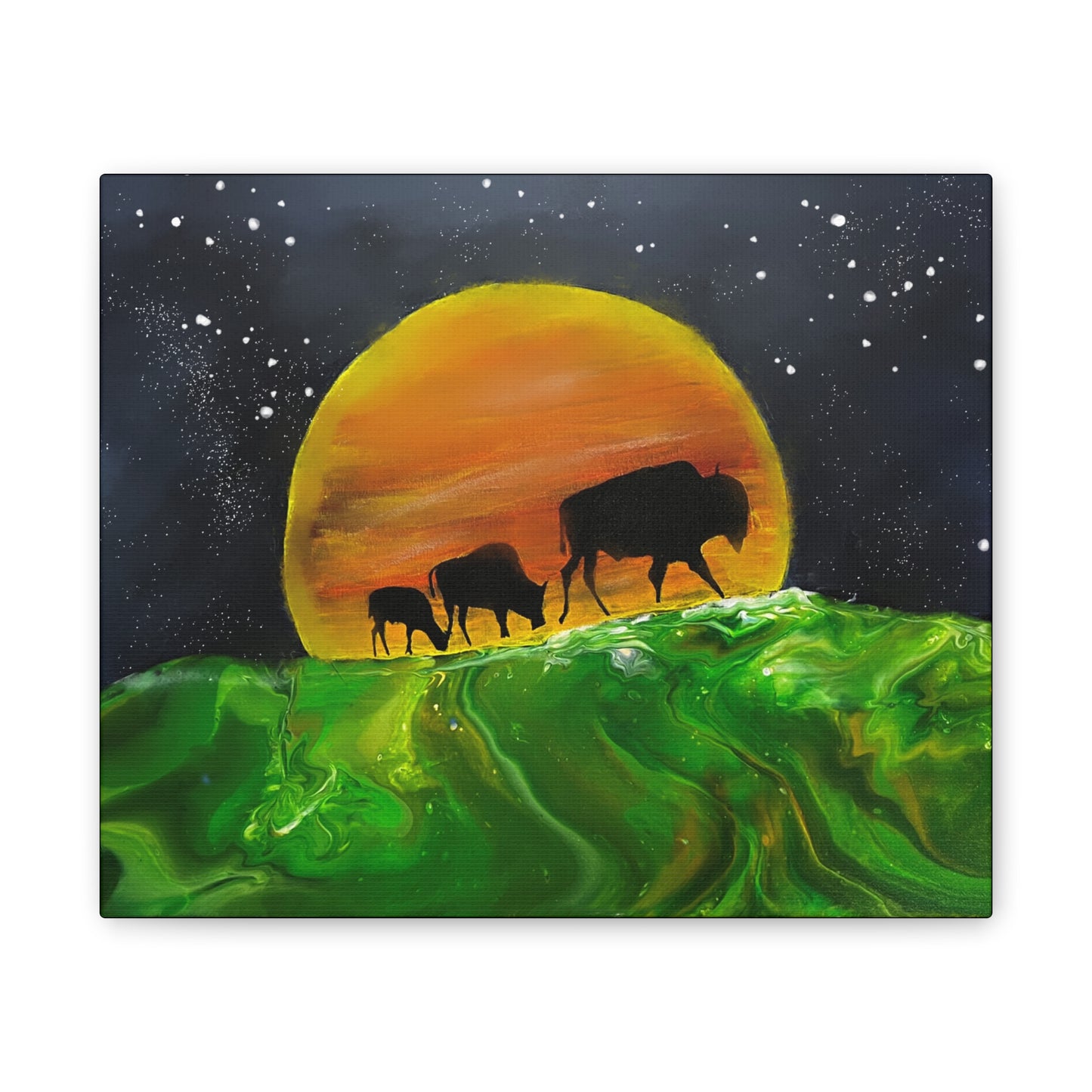 Majestic Bison Journey stretched canvas print