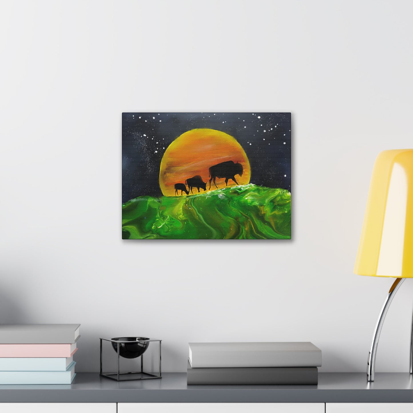 Majestic Bison Journey stretched canvas print