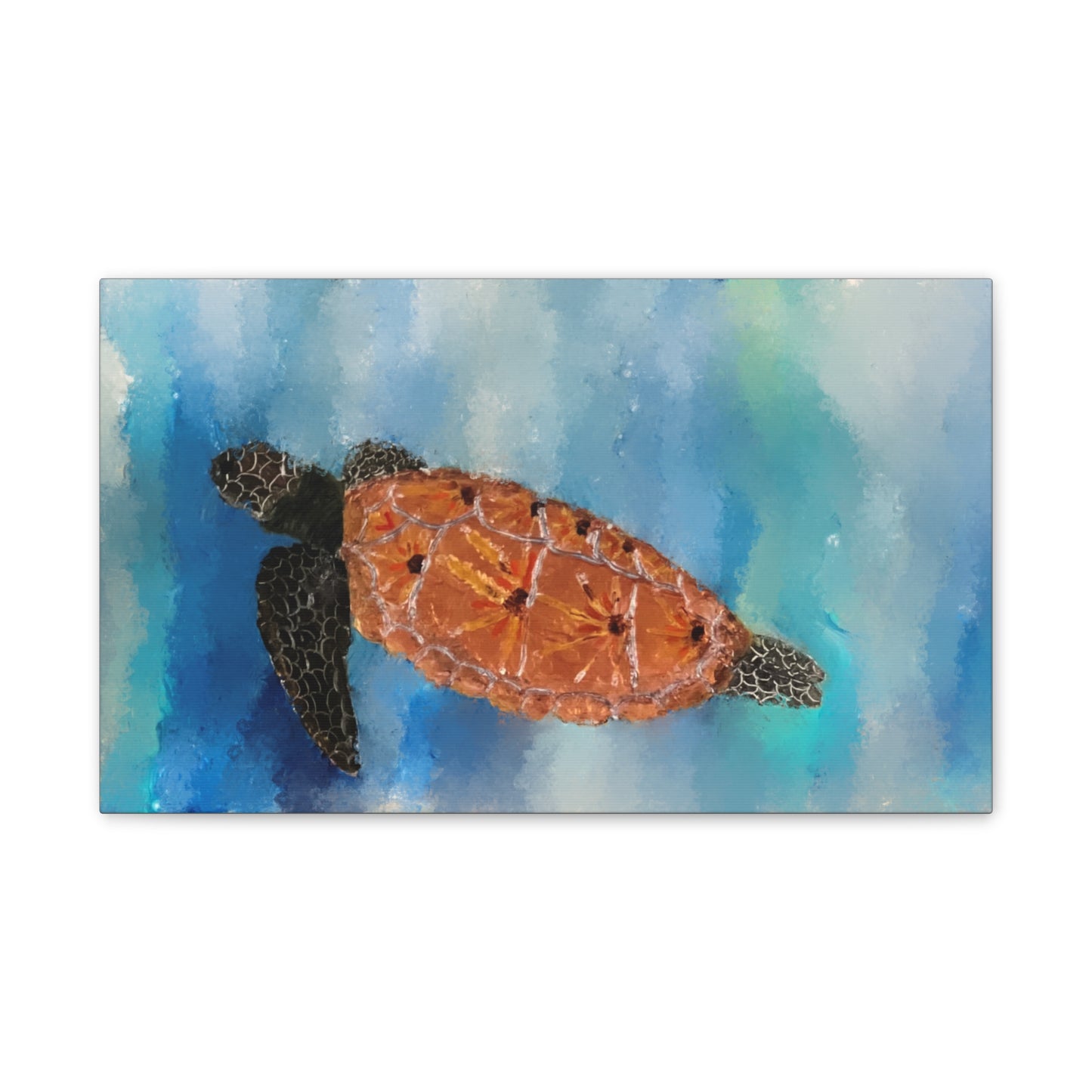 Ocean Wanderer: Tranquil Sea Turtle stretched canvas print