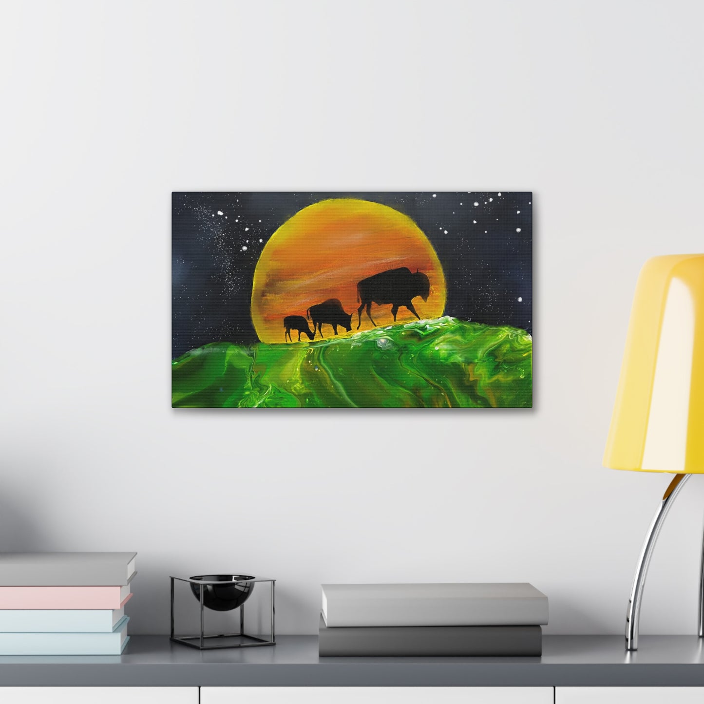 Majestic Bison Journey stretched canvas print