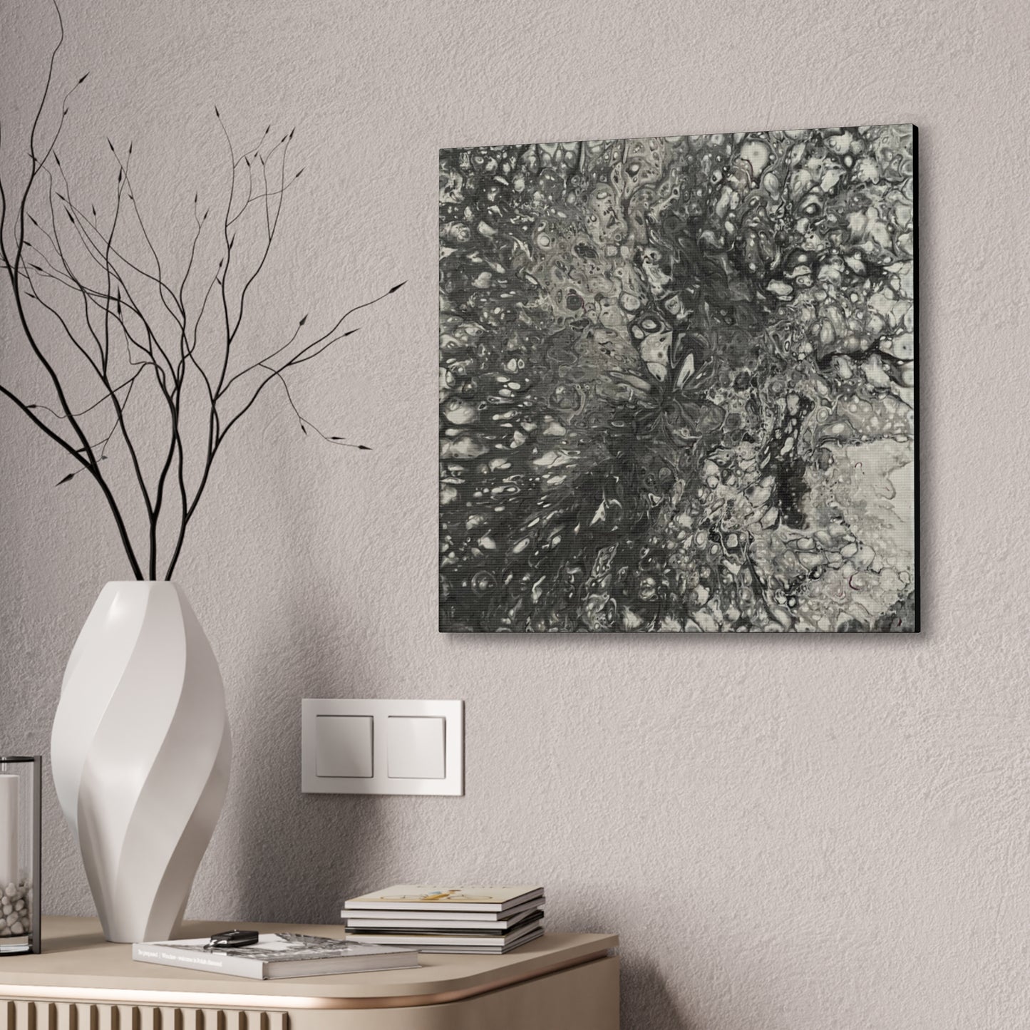 Monochrome Whirl Canvas