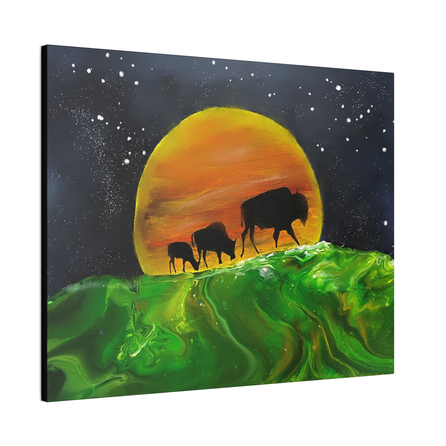 Majestic Bison Journey stretched canvas print