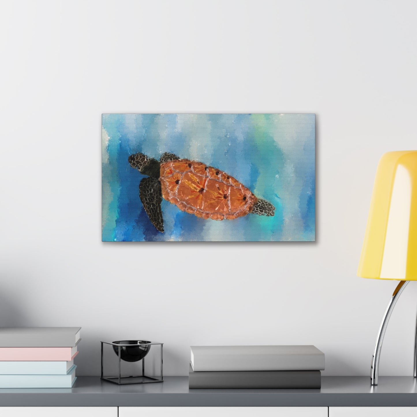 Ocean Wanderer: Tranquil Sea Turtle stretched canvas print