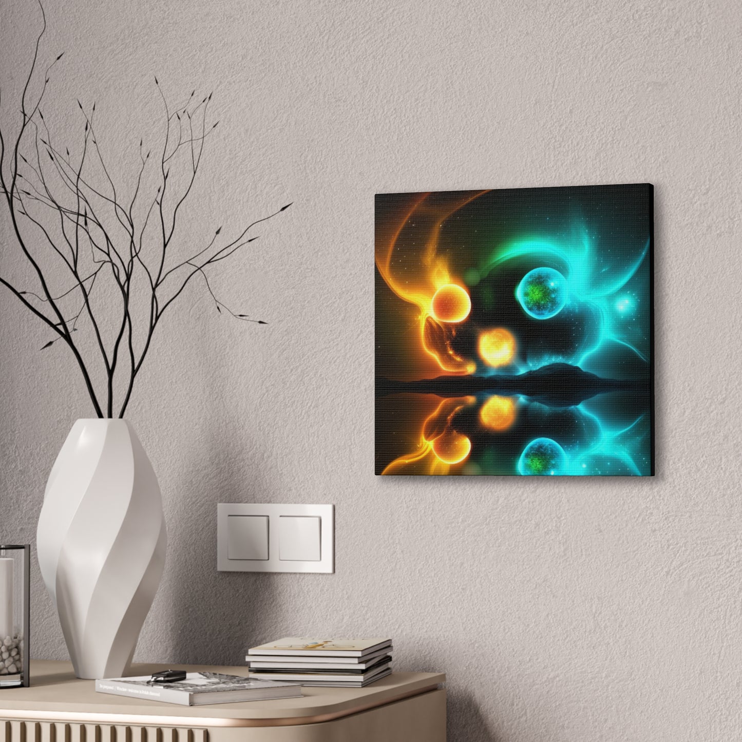 Aurora Harmony: Dance of Northern Lights Stretched Canvas Print