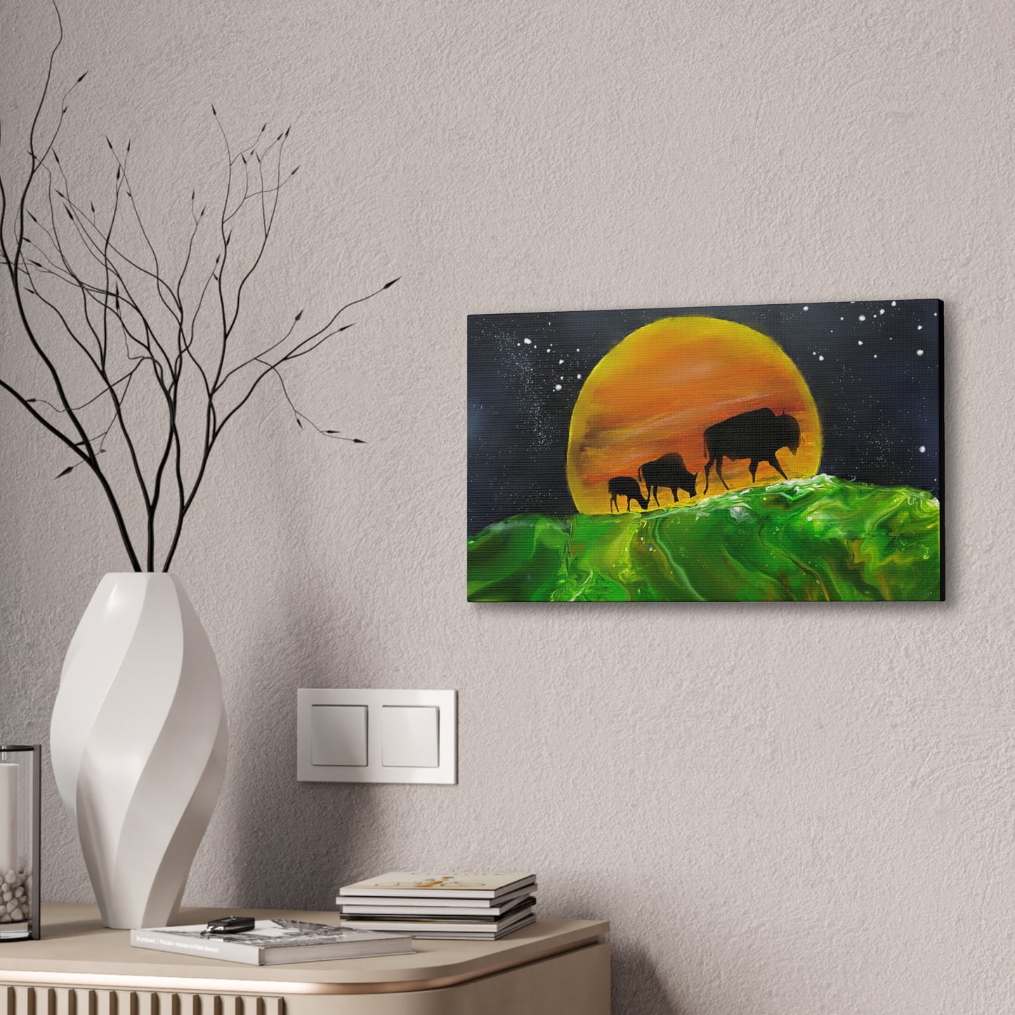 Majestic Bison Journey stretched canvas print