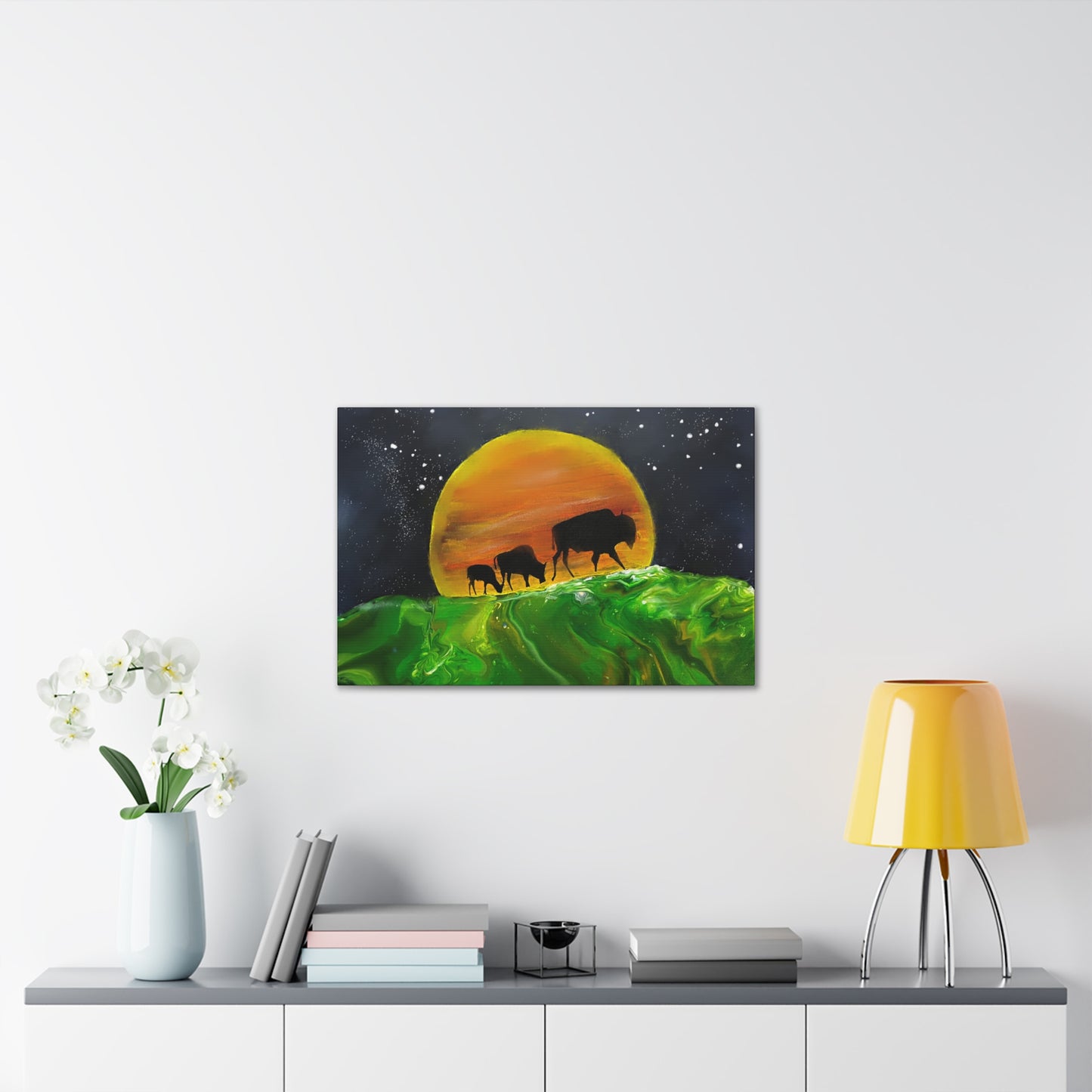 Majestic Bison Journey stretched canvas print