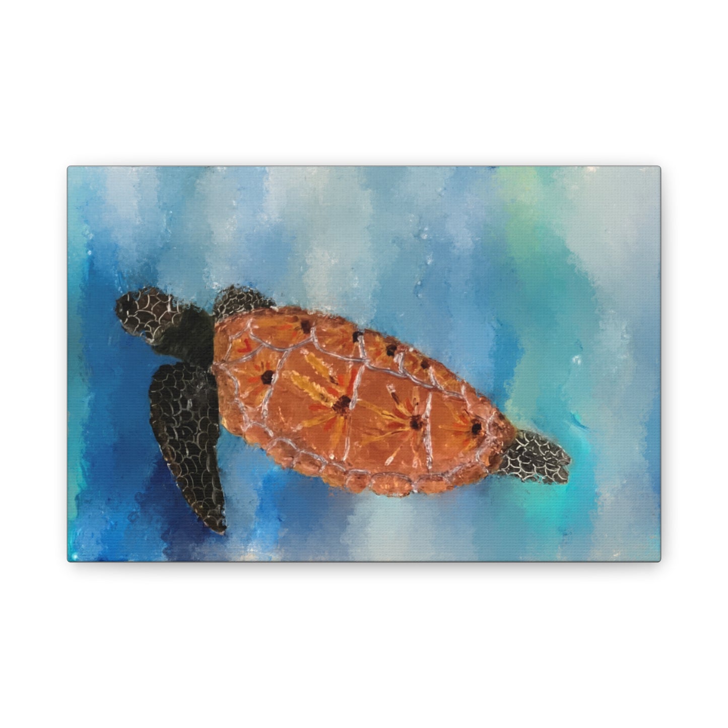 Ocean Wanderer: Tranquil Sea Turtle stretched canvas print