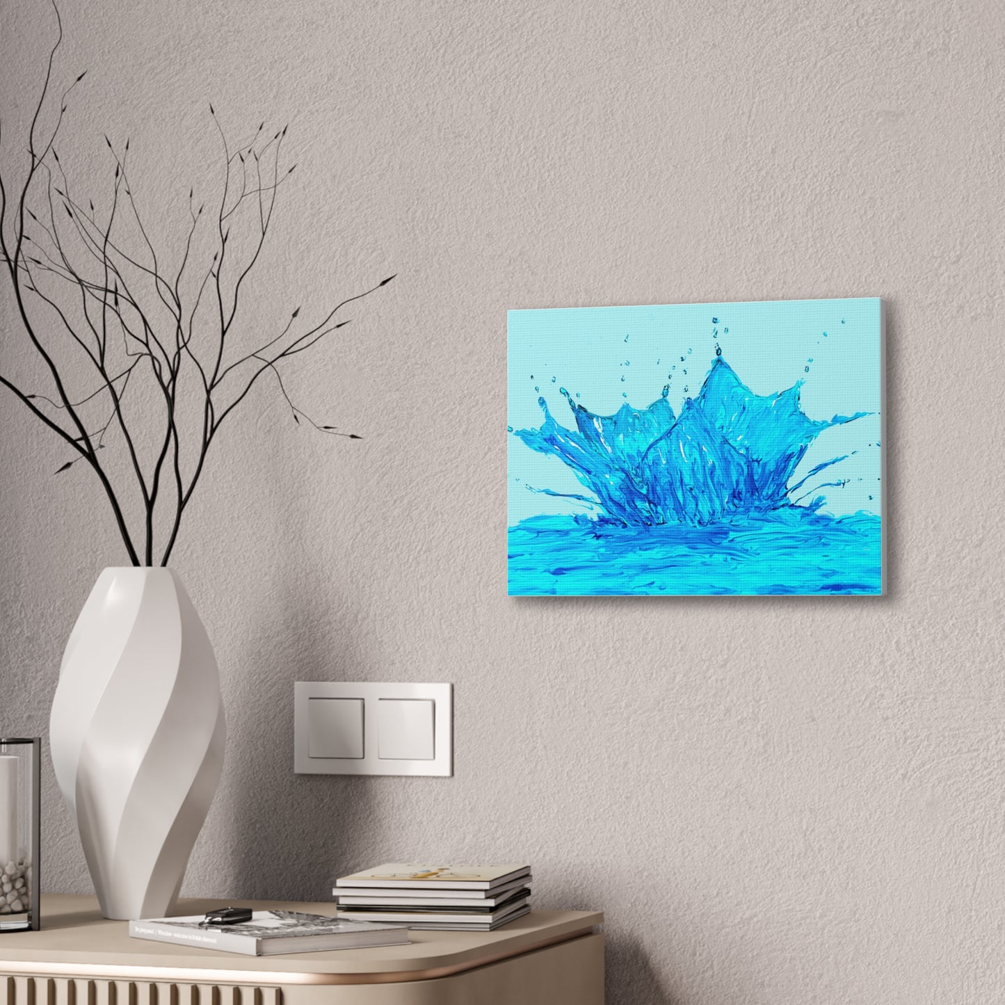 Splash of Life: Dynamic Water in Motion stretched canvas print
