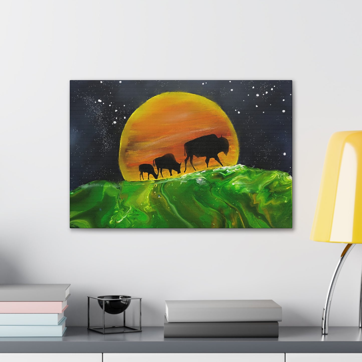 Majestic Bison Journey stretched canvas print