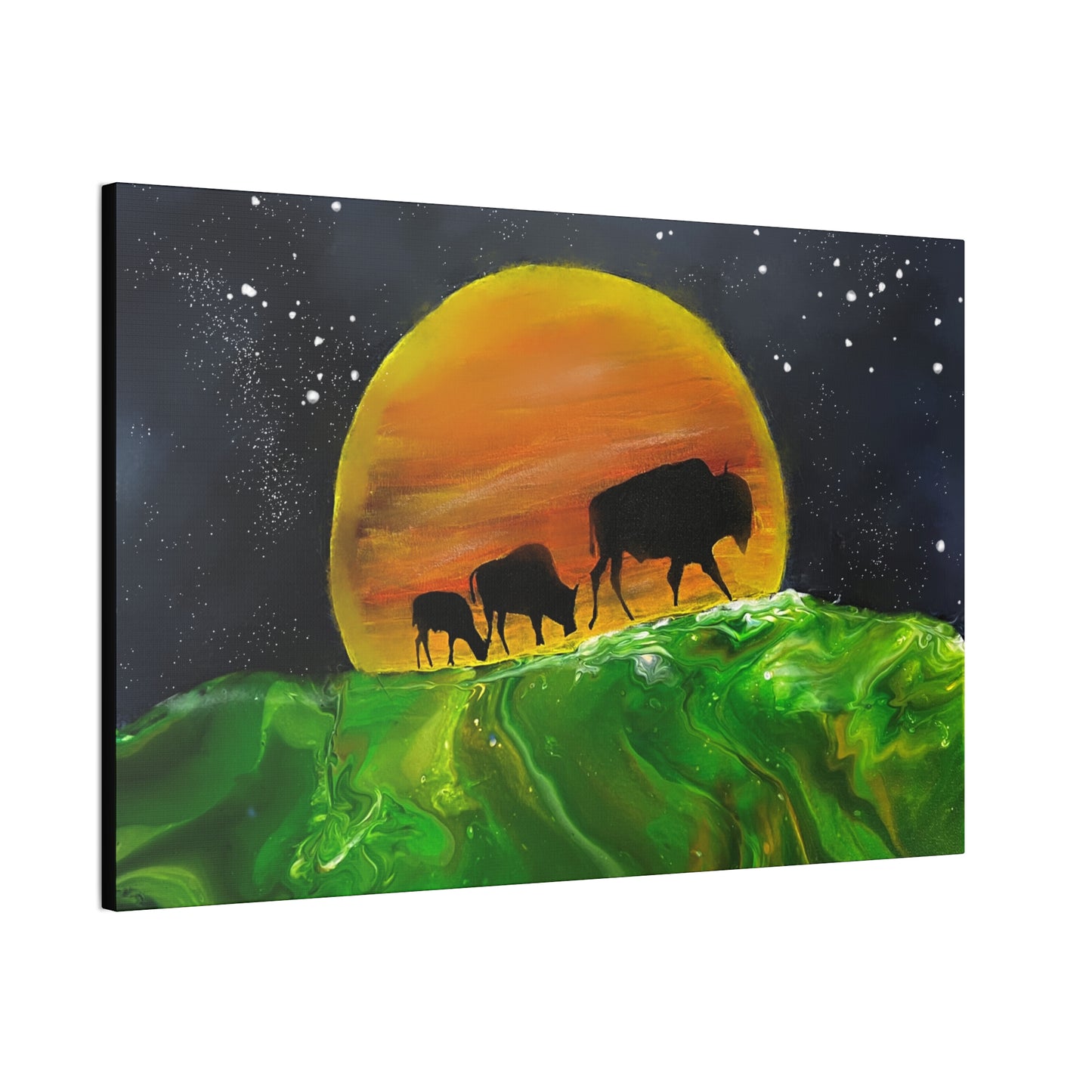 Majestic Bison Journey stretched canvas print